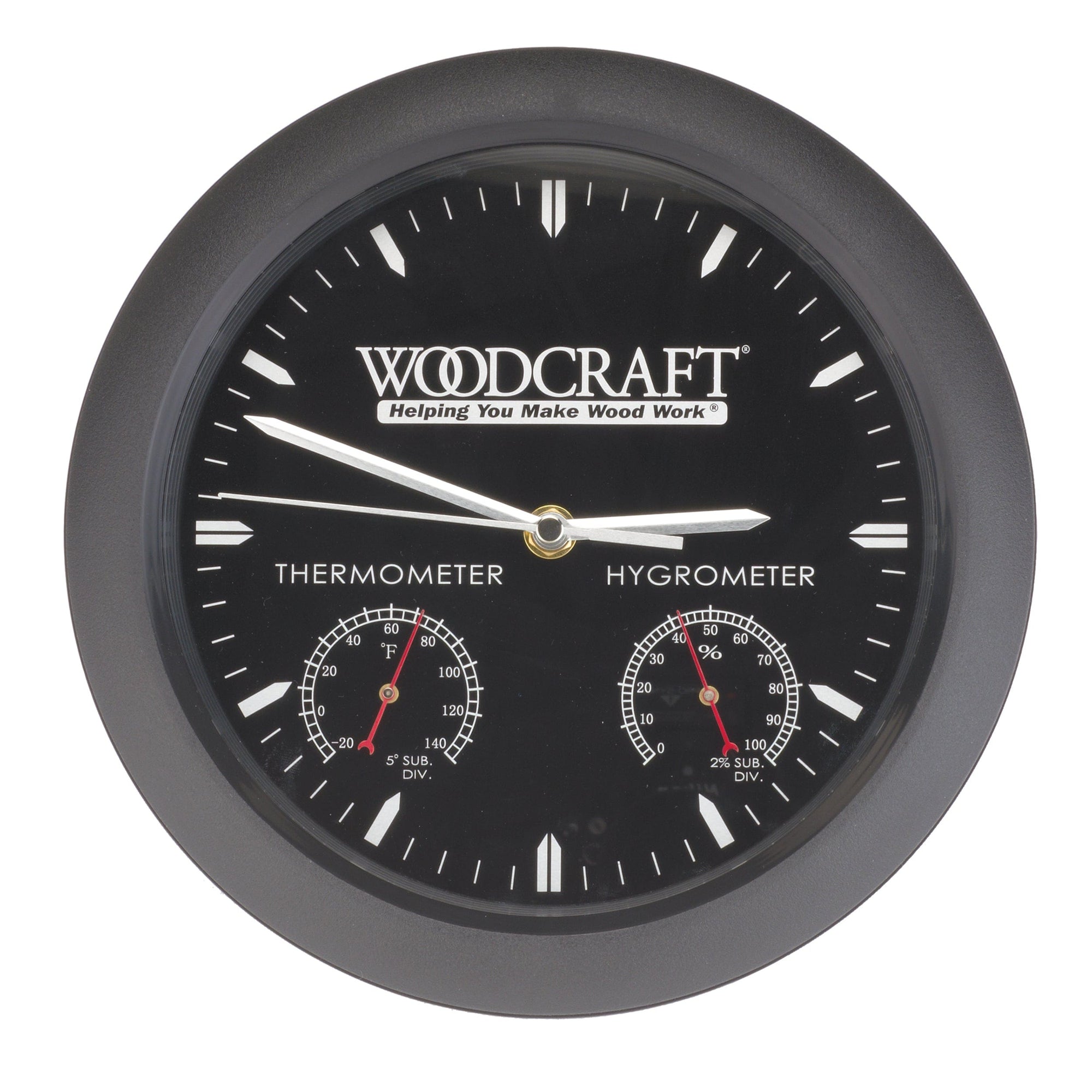 Woodshop Clock with Thermometer and Hygrometer alt 0