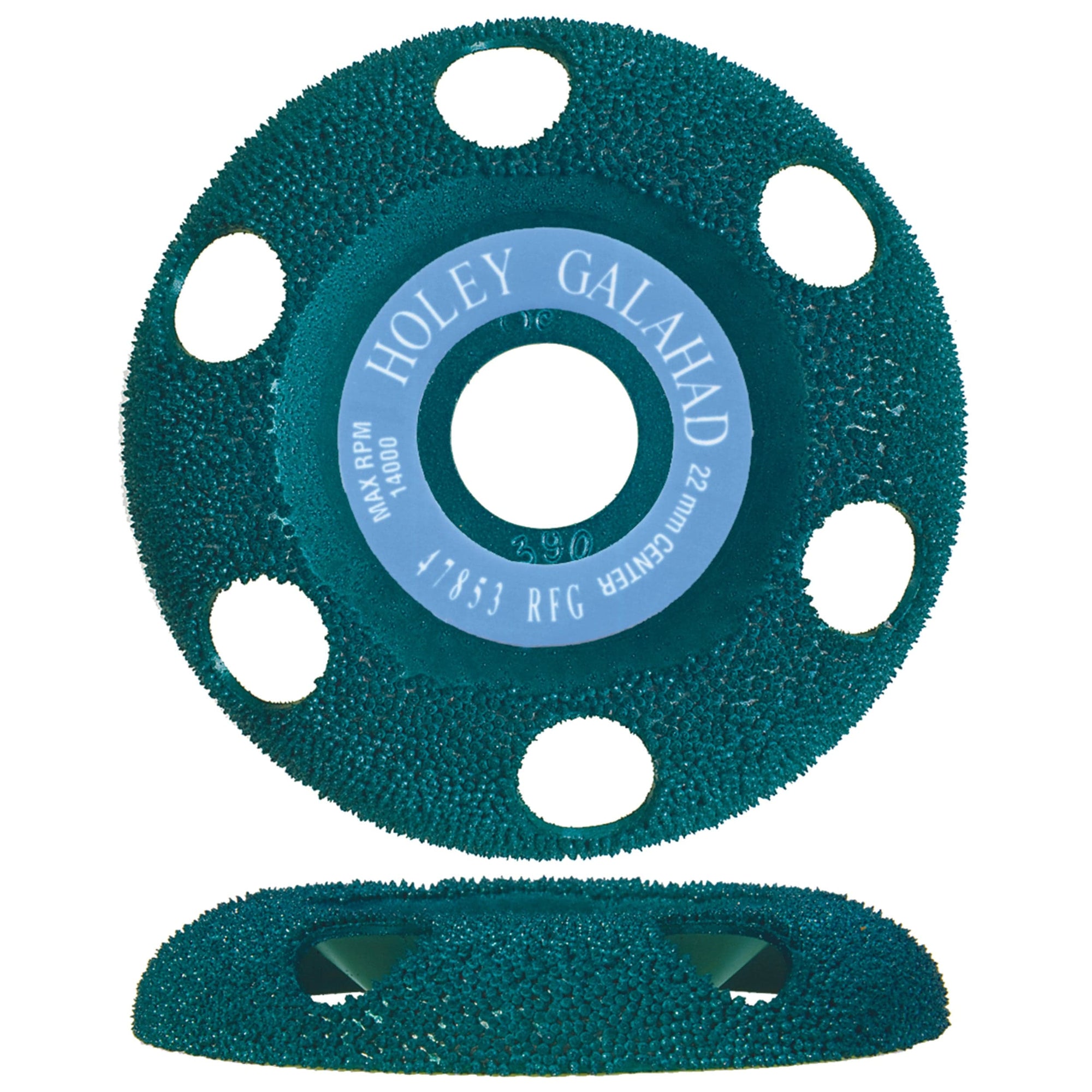 Holey Galahad See Through Disc - 7/8" Arbor - Round - Fine - Green alt 0