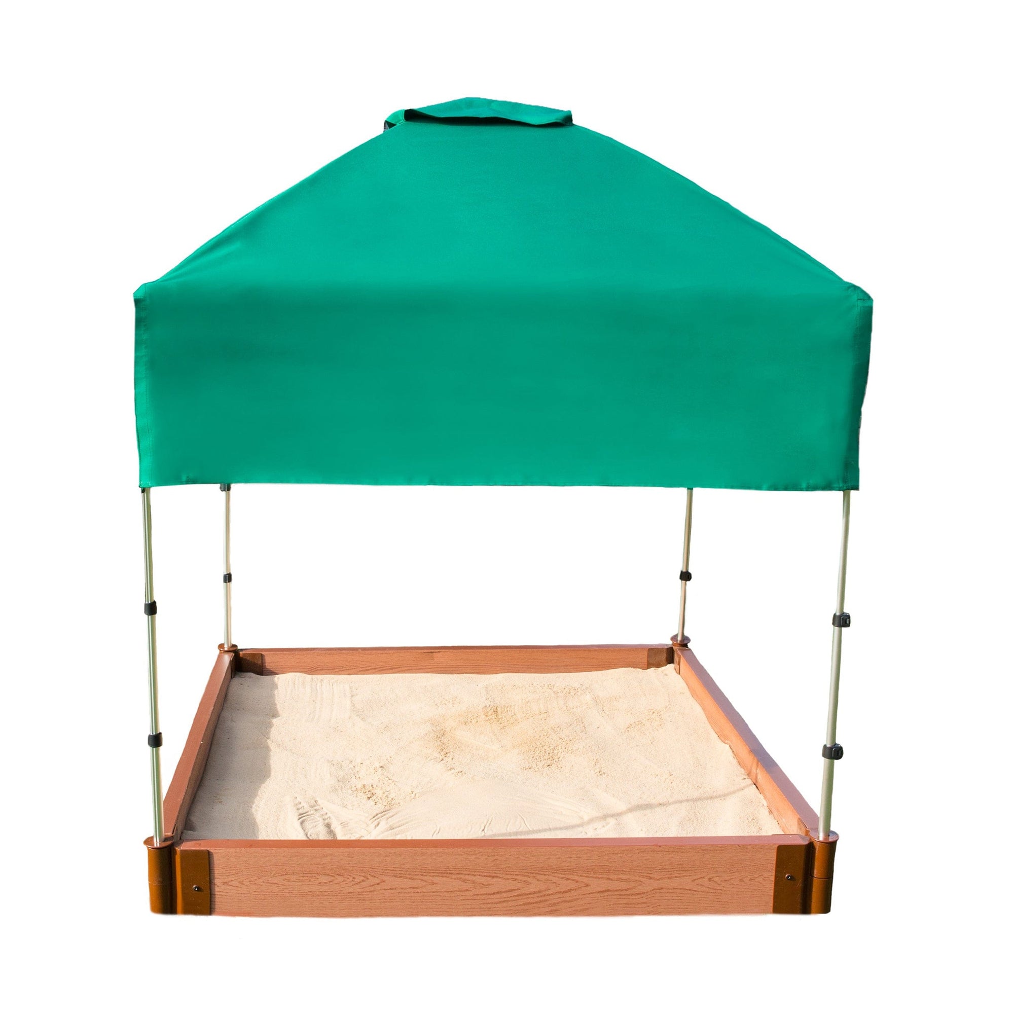 Classic Sienna 4' x 4' x 5.5" Composite Square Sandbox Kit with Telescoping Canopy/Cover - 2" profile alt 5