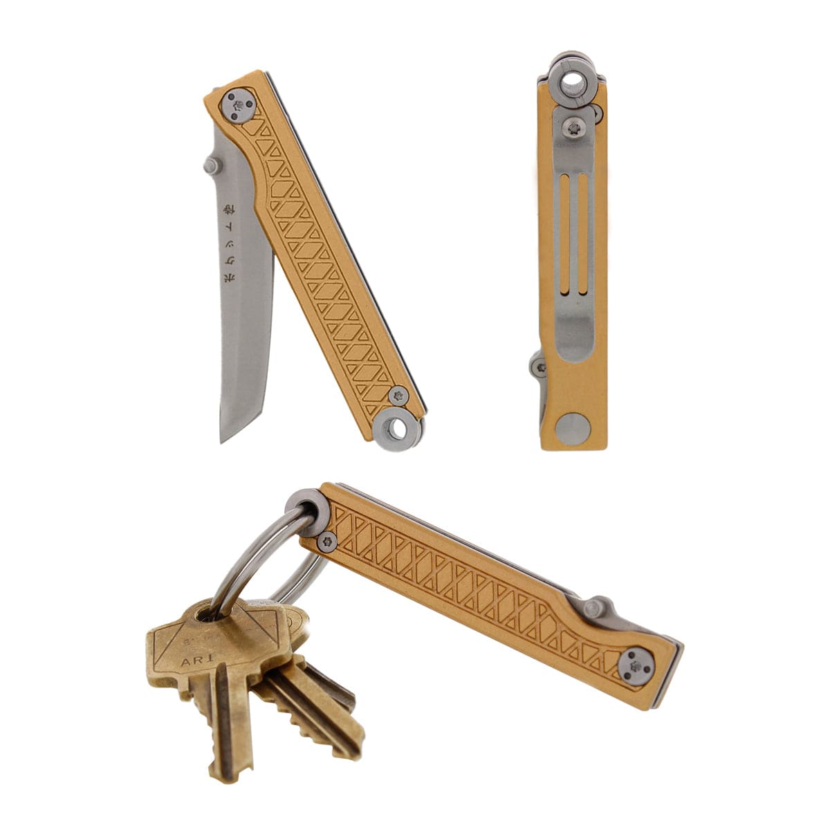 Pocket Samurai Keychain Knife - Bronze alt 0