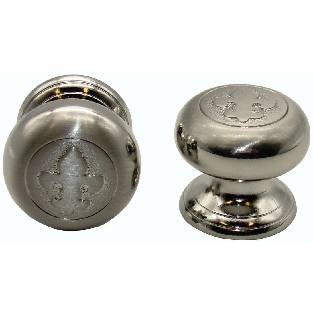Fleur De Lis Round Knob, Satin Nickel alt 0