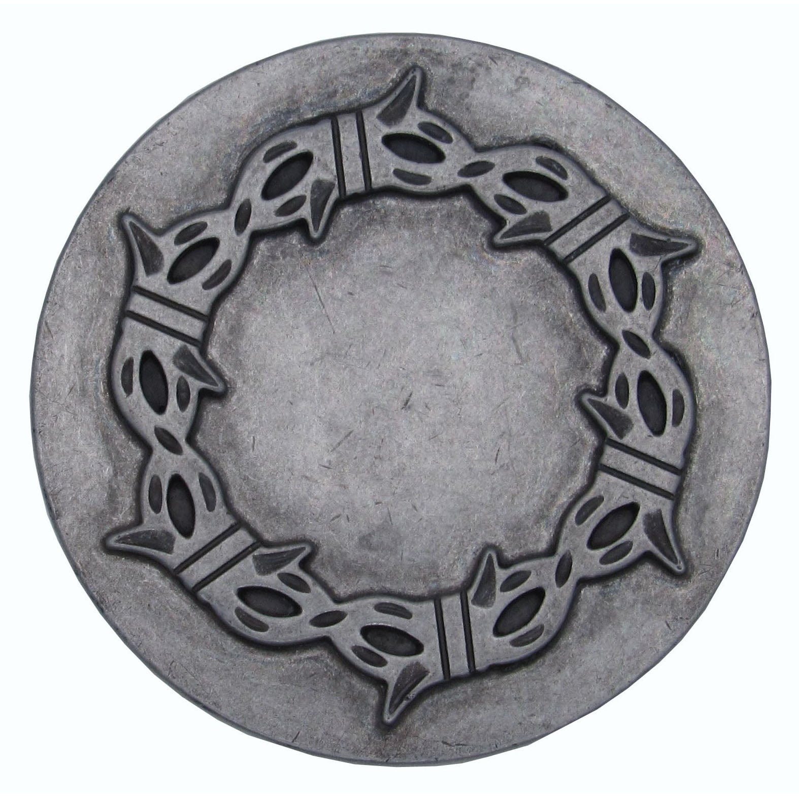 Round Knob with Barbed Wire, Pewter Oxide alt 0