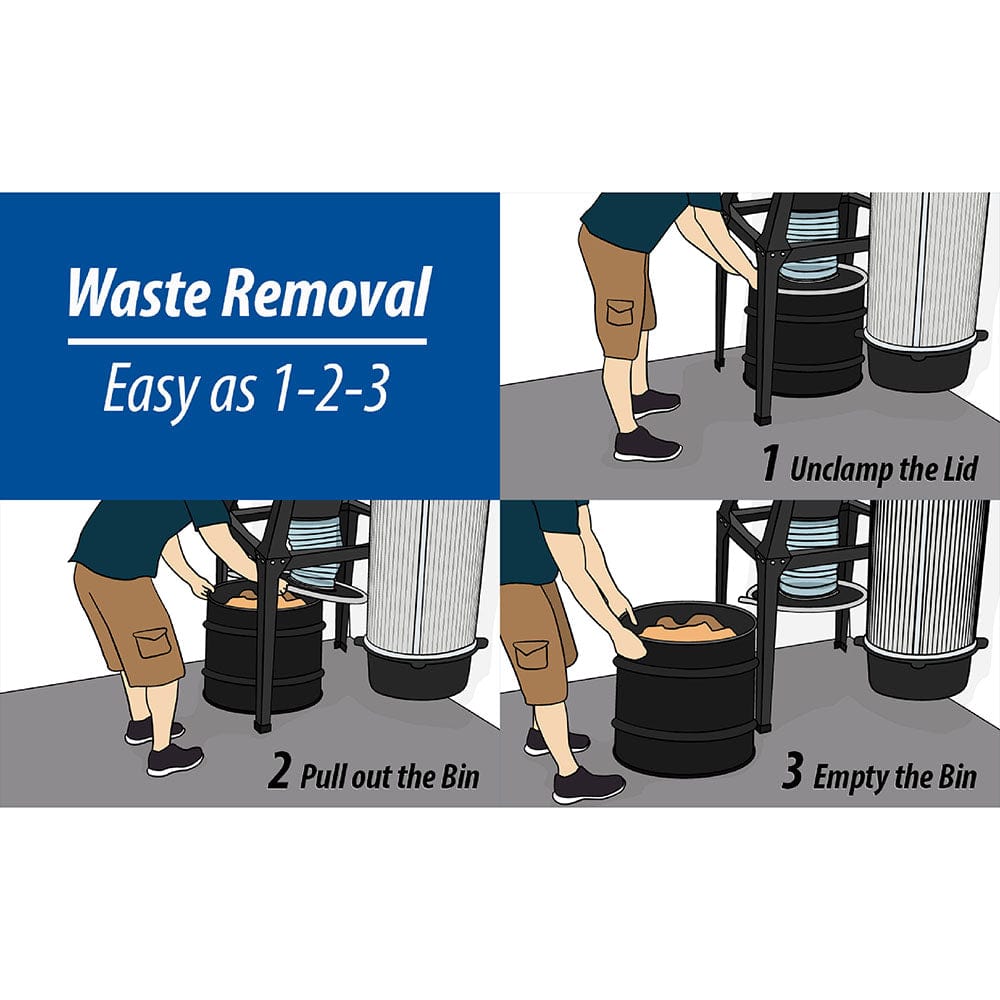 3 HP 230V V-System 3000 HEPA-GFM with 35 Gallon Drum, and Stand