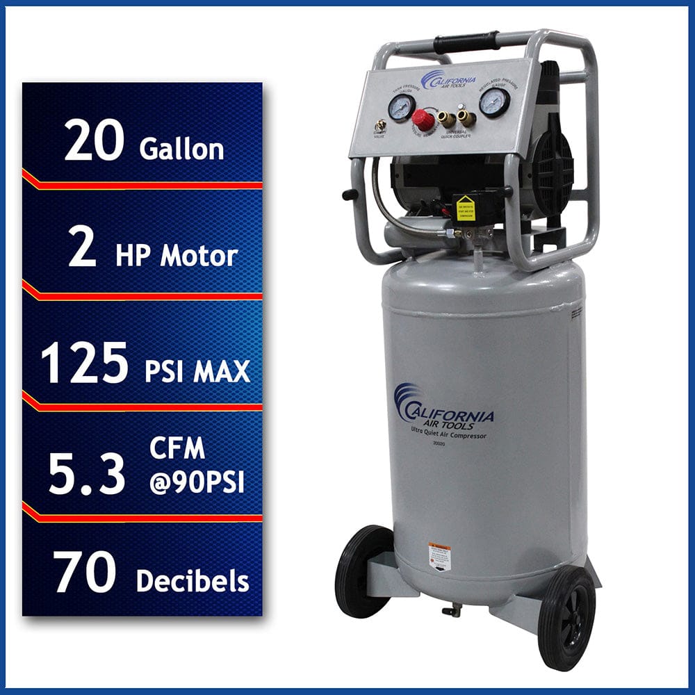 2HP 20 Gallon Oil-Free Steel Tank Air Compressor