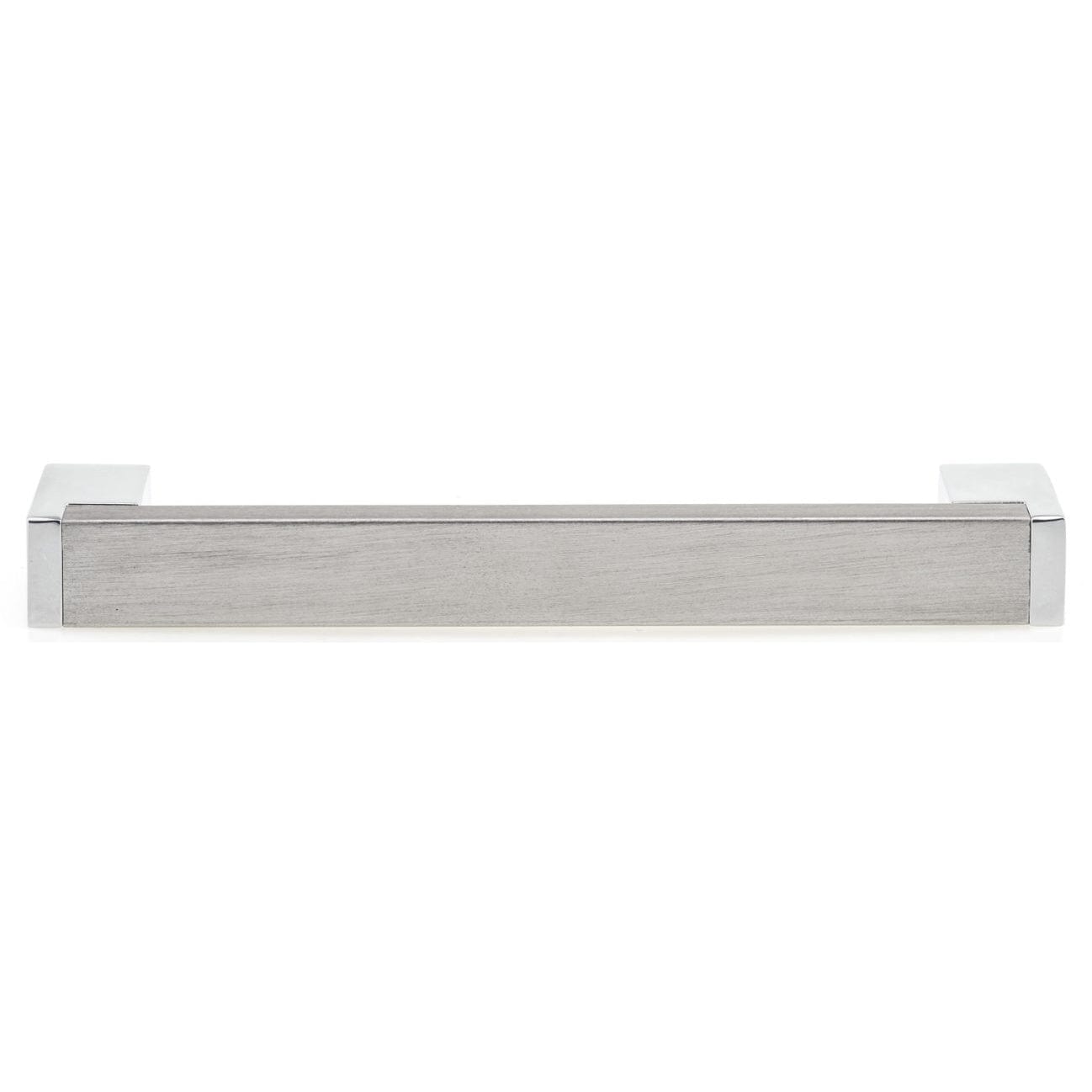 Contemporary Pull, 3-3/4" Center-to-Center, Chrome, Brushed Nickel alt 0