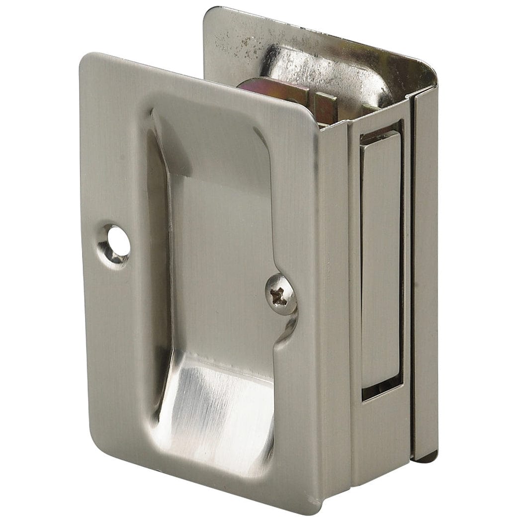 3-7/32" (82 mm) Pocket Door Pull Rectangular Brushed Nickel Passage alt 0