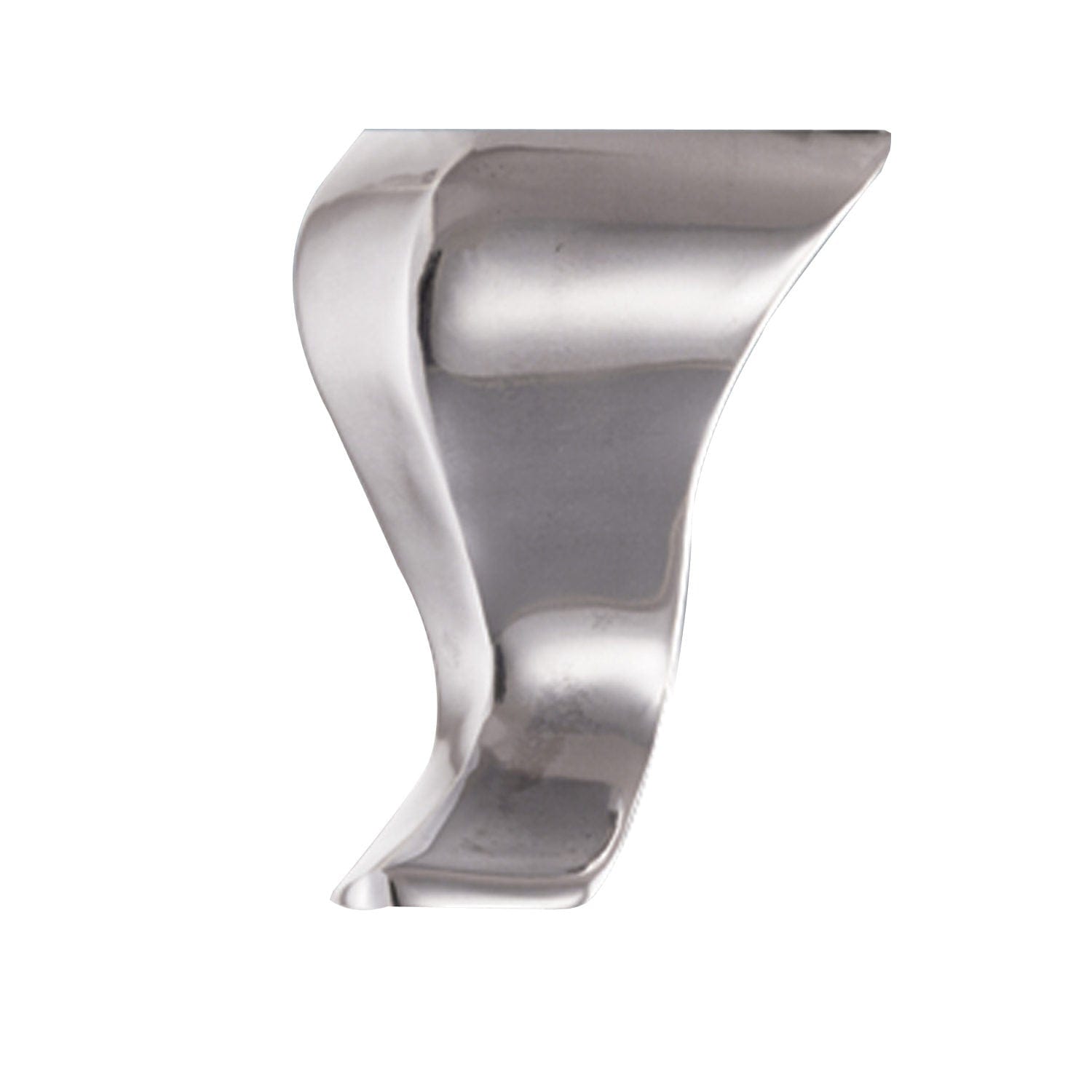 4" (102 mm) Curved Furniture Leg Polished Aluminum alt 0