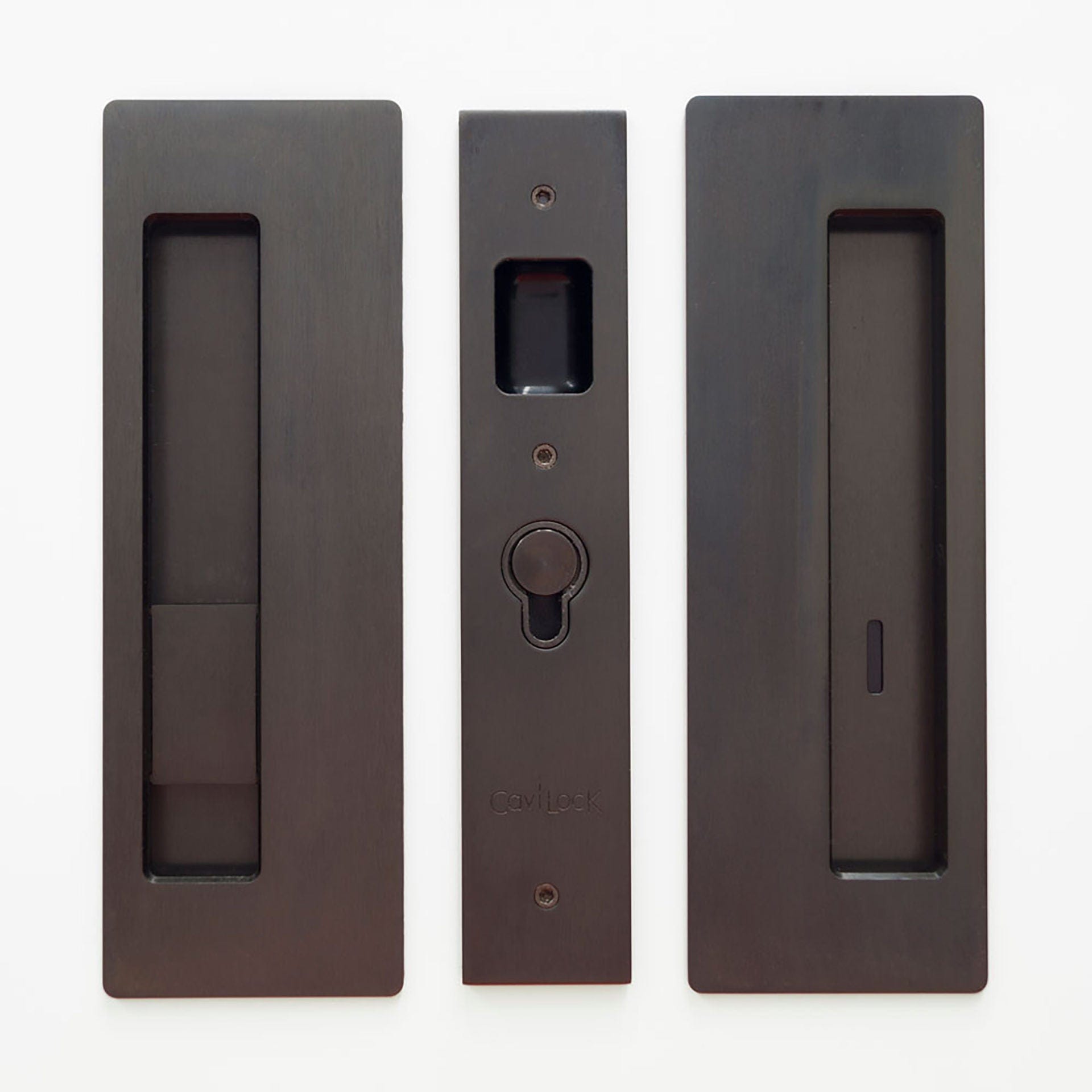 Cavity Sliders CL400 Magnetic Pocket Door Handle for 1-3/8" Door Oil Rubbed Bronze LH Snib alt 0