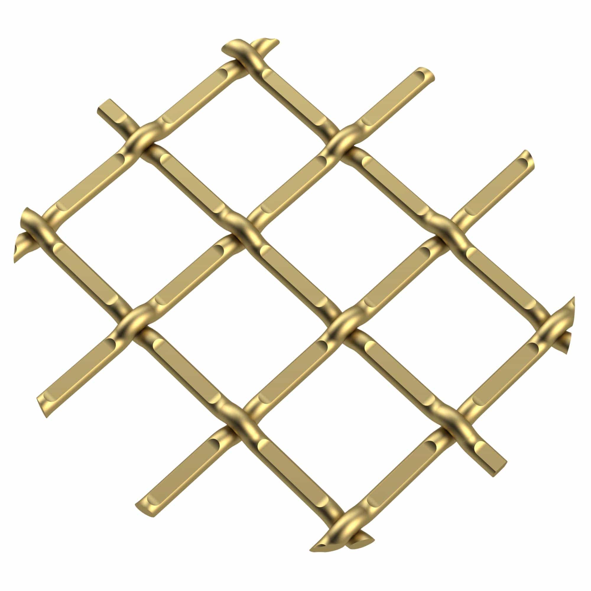.5" Round Single Diamond Decorative Grille - Satin Brass, 36" W x 24" L Sheet alt 5