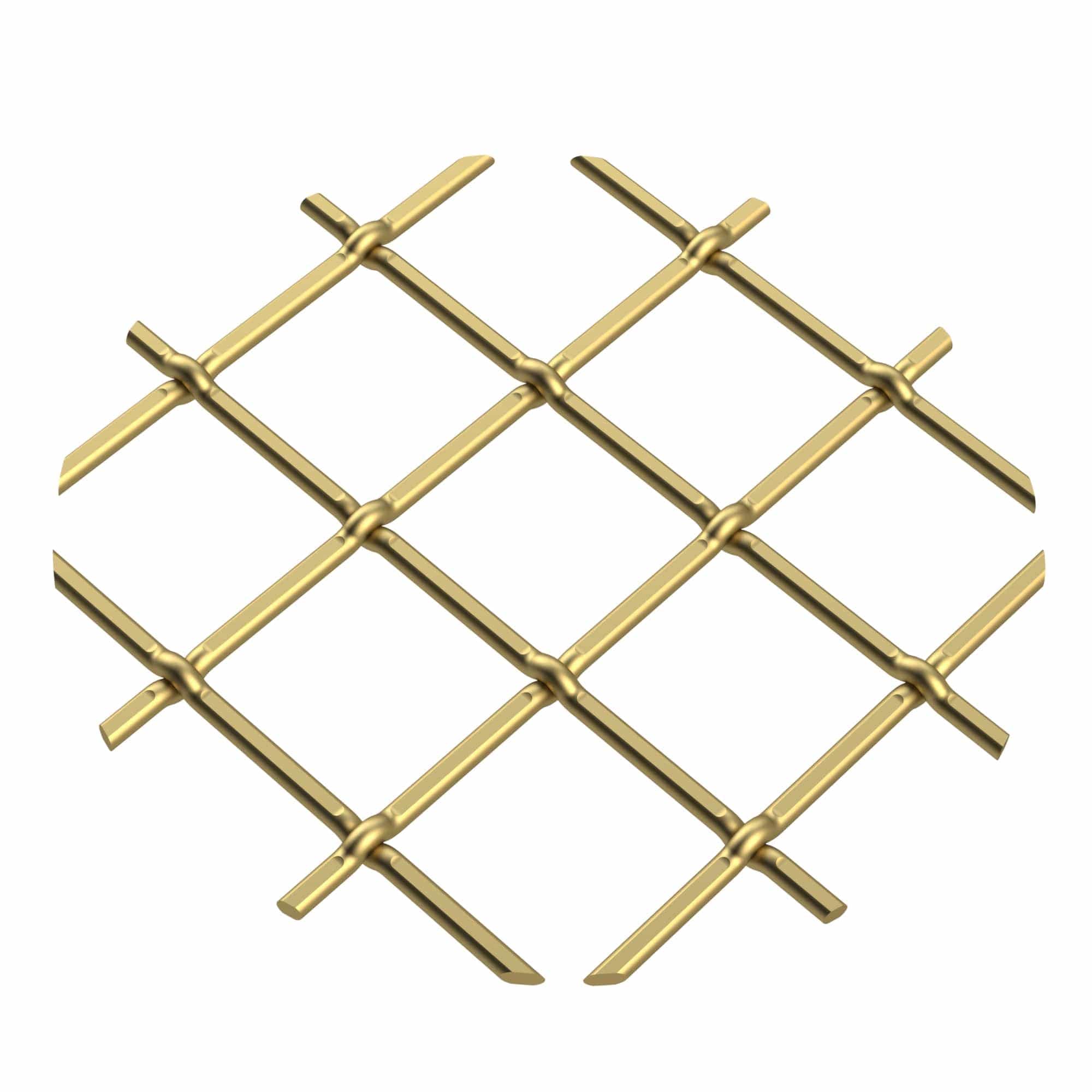 .75" Multi-Crimp Single Diamond Decorative Grille - Satin Brass, 36" W x 48" L Sheet alt 75