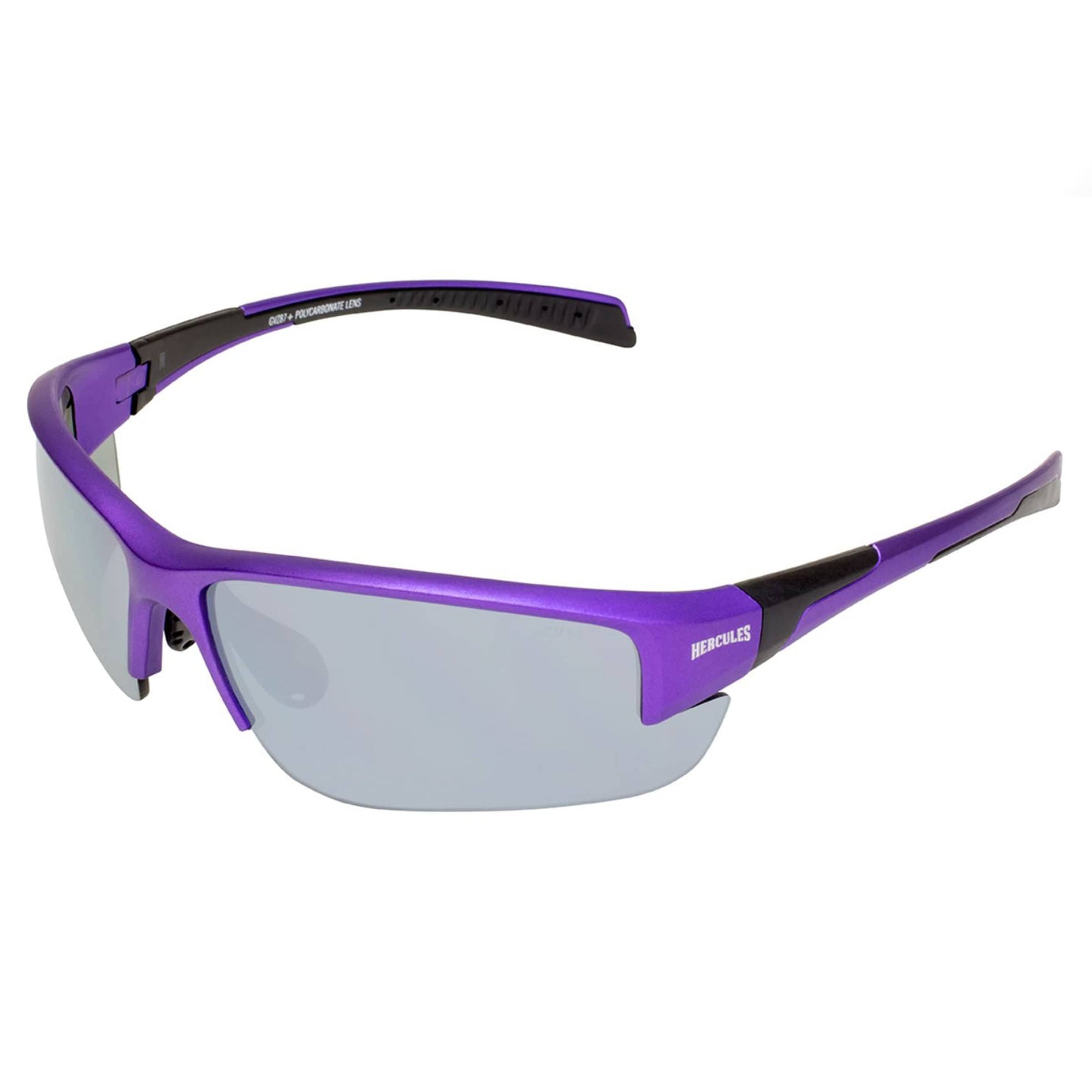 Hercules 7 Purple Metallic Frame Flash Mirror Safety Lenses alt 0