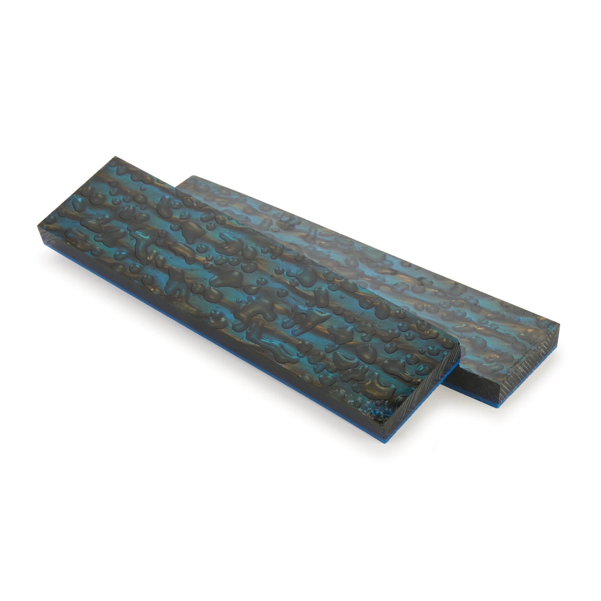 Poly Resin Knife Scales - 3/8" x 2" x 7" - Peacock - Pair alt 0