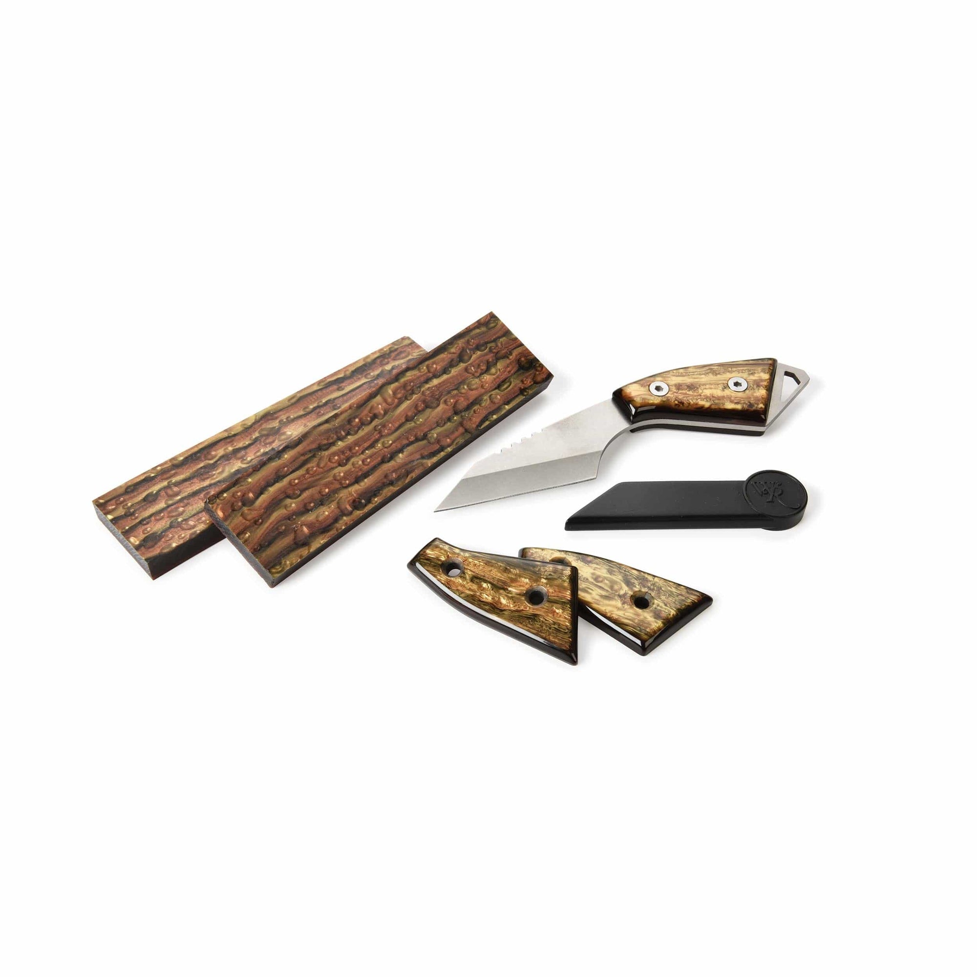 Poly Resin Knife Scales - 15/64" x 2" x 7" - Tigers Eye - Pair alt 0