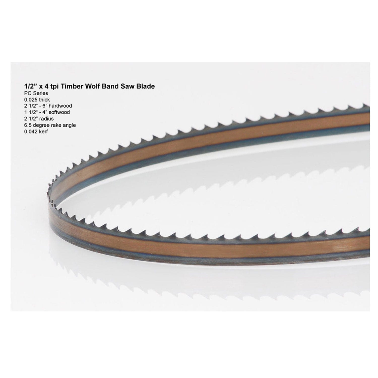 Bandsaw Blade - 72" x 1/2" x .025" x 4 TPI - Positive Claw