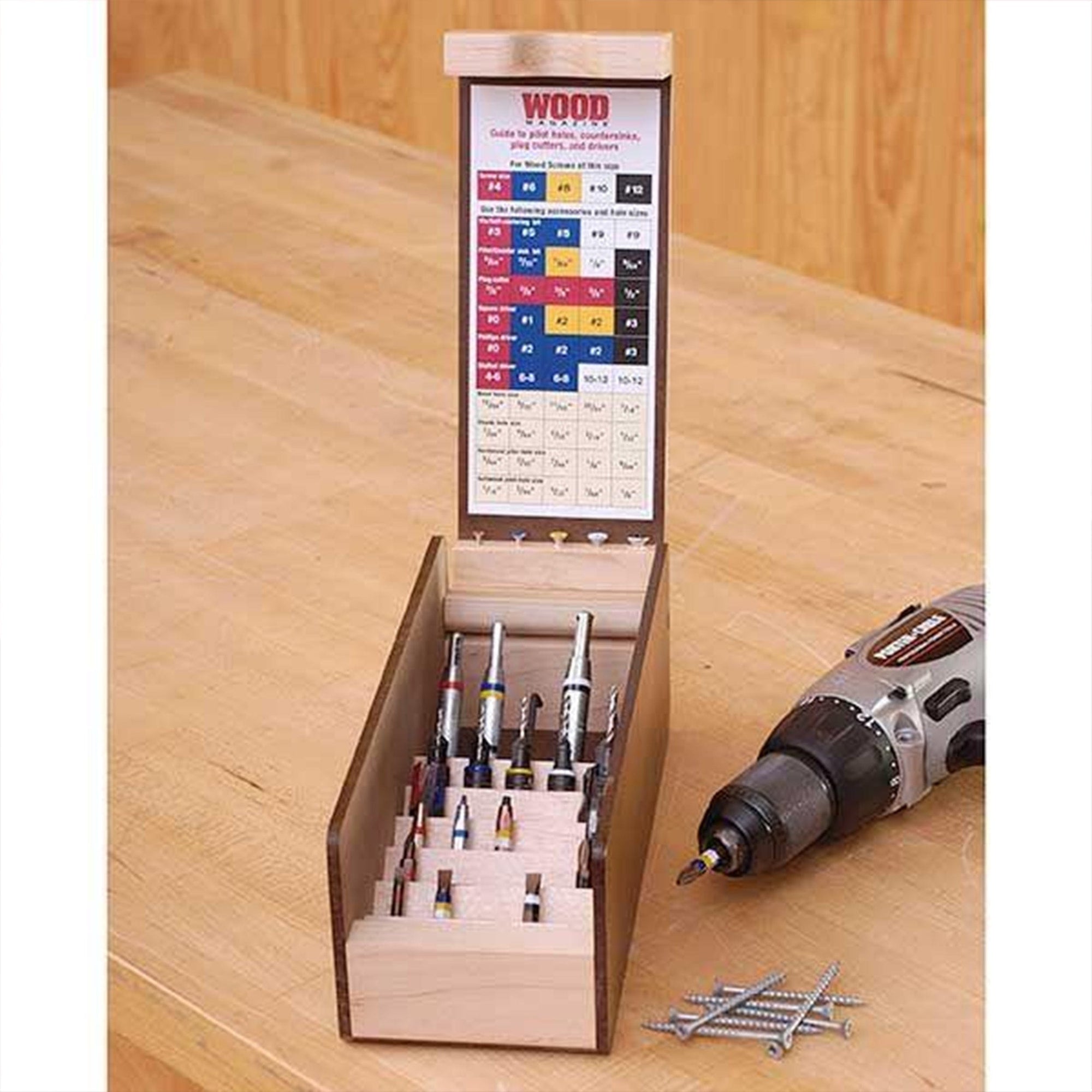 Downloadable Woodworking Project Plan to Build Multi Drill/Driver Organizer alt 0