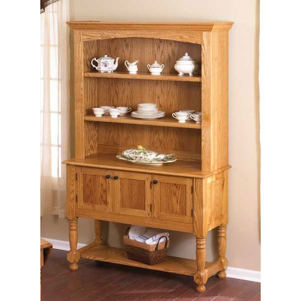 Woodworking Project Paper Plan to Build Classic Country Oak Hutch alt 0