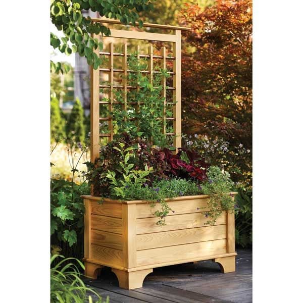 Woodworking Project Paper Plan to Build Planter Box and Trellis alt 0