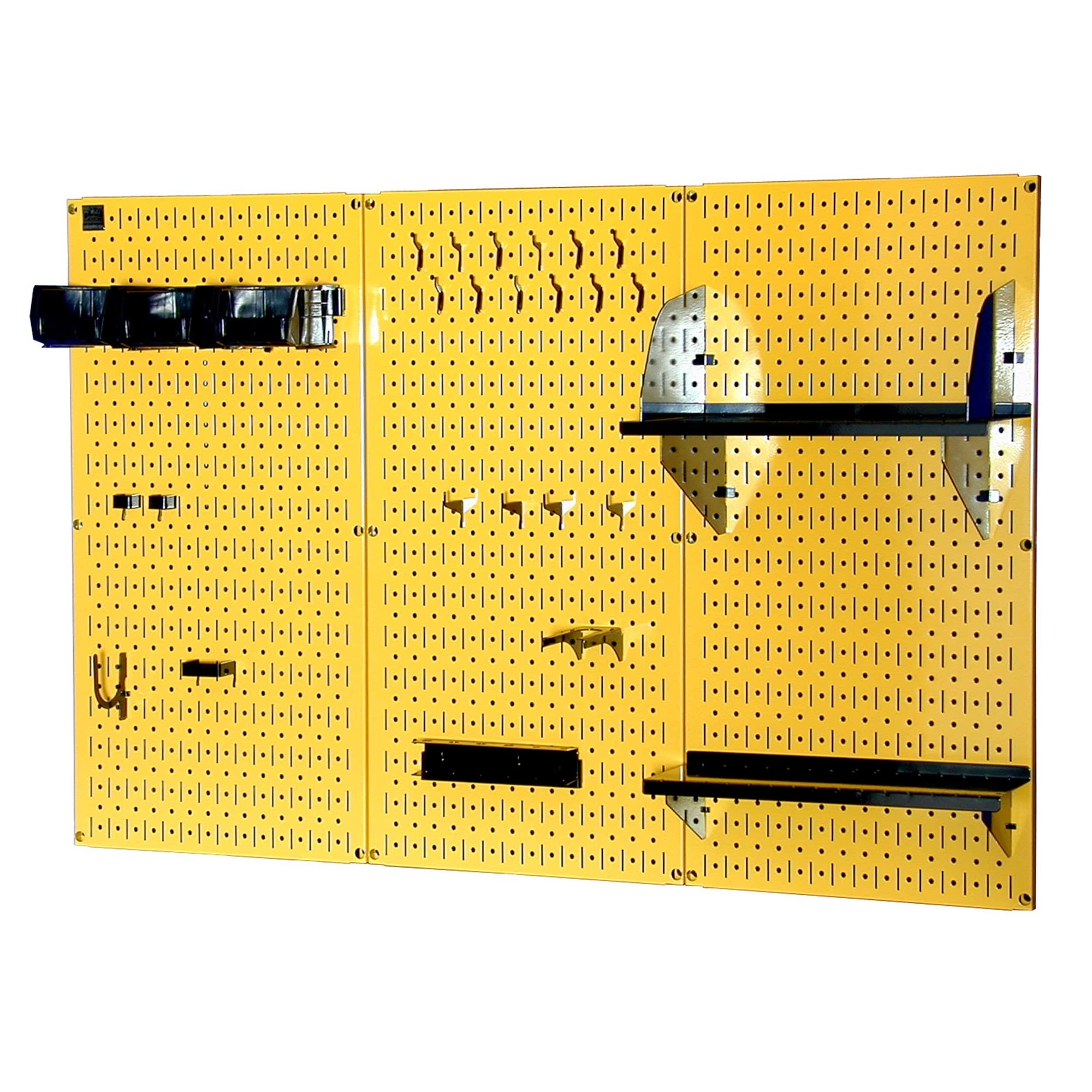 4' Metal Pegboard Standard Tool Storage Kit - Yellow Toolboard & Black Accessories alt 0