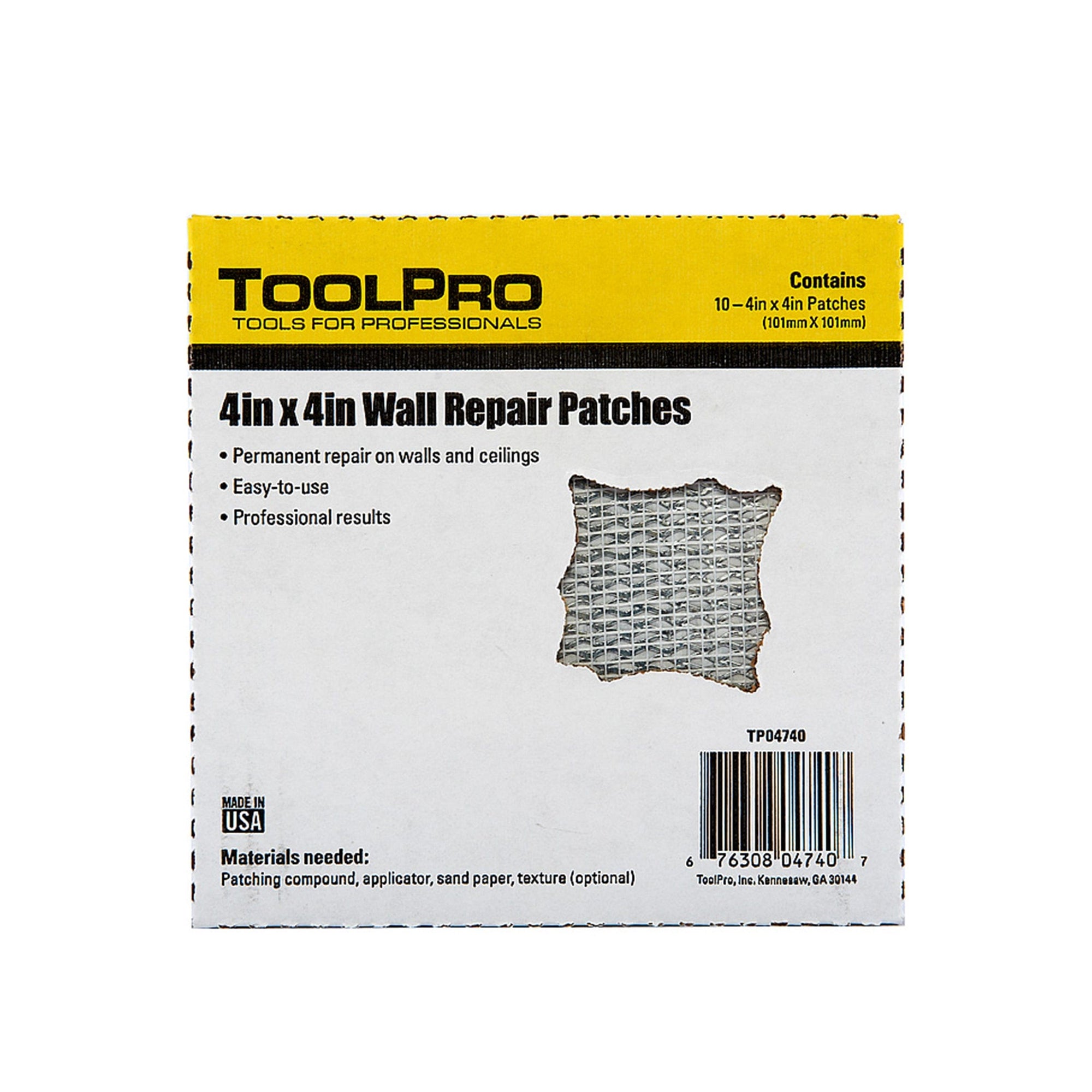 Drywall Patch, 4" x 4", 10-Pack alt 0