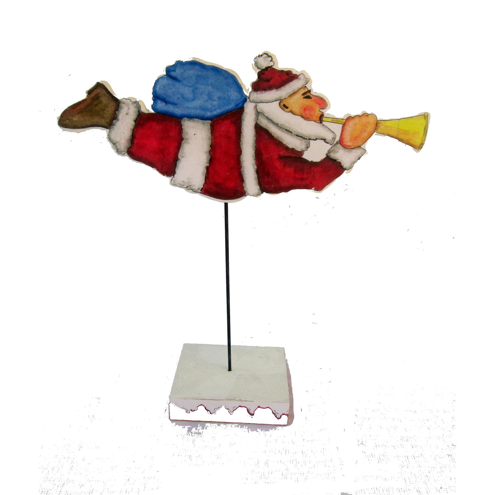 Flying Santa on Pedestal Woodworking Pattern and Picture alt 0
