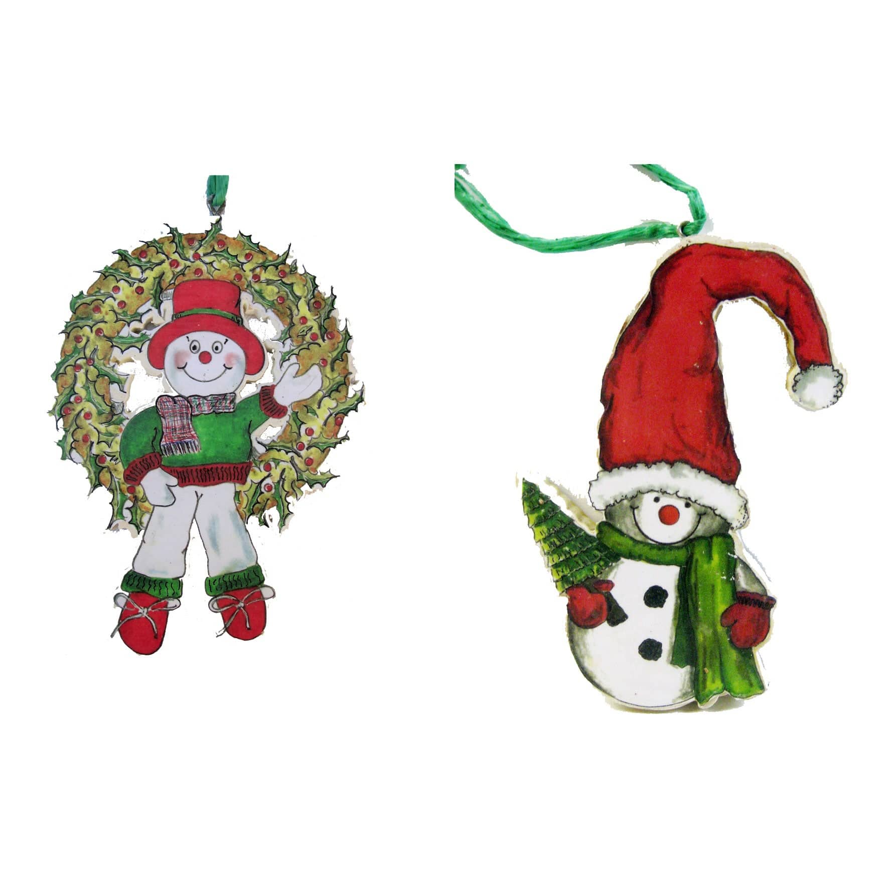 Wreath & Snowman Ornaments Woodworking Pattern and Picture alt 0