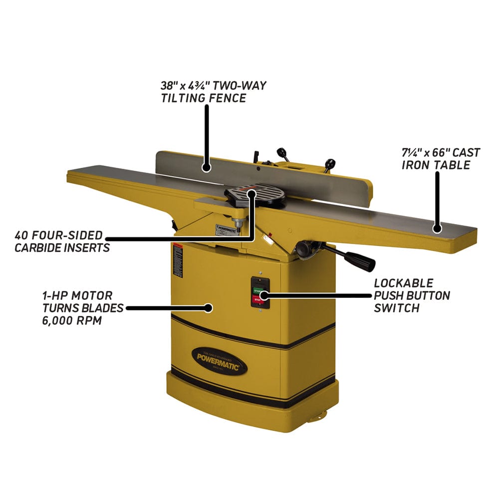 6" Jointer - 1 HP 1 Ph 115/230V - Helical Cutterhead - 54HH
