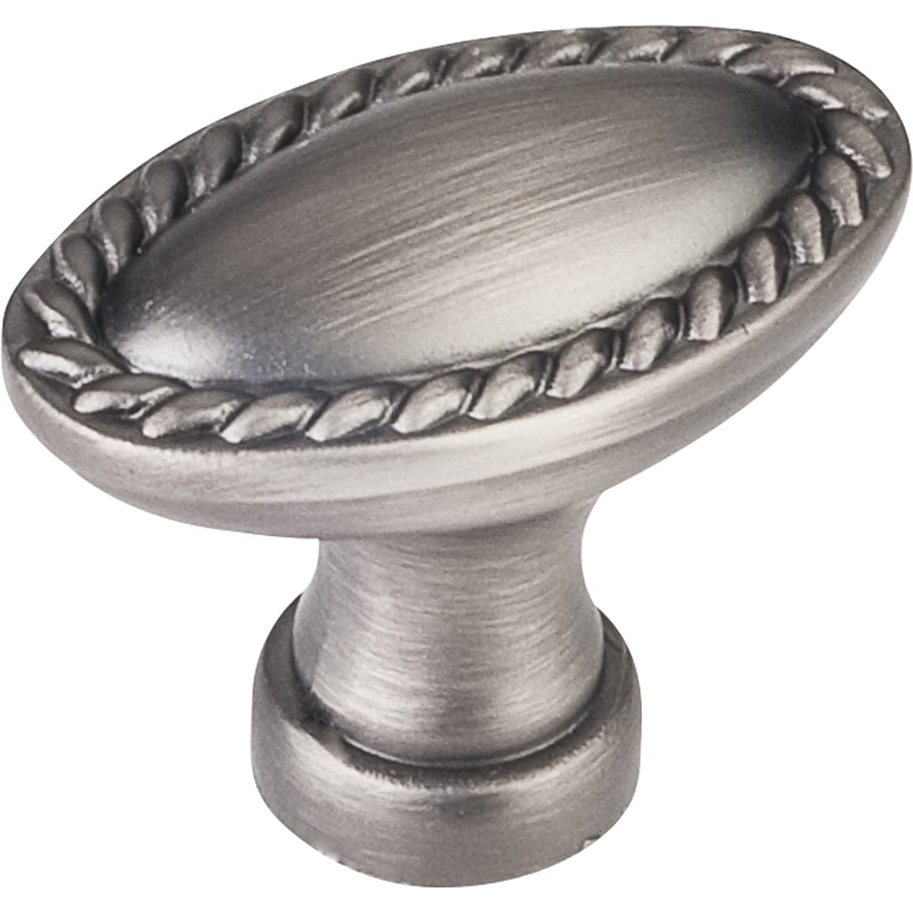 Lindos Oblong Knob, 1-3/8" O.L., Brushed Pewter alt 0