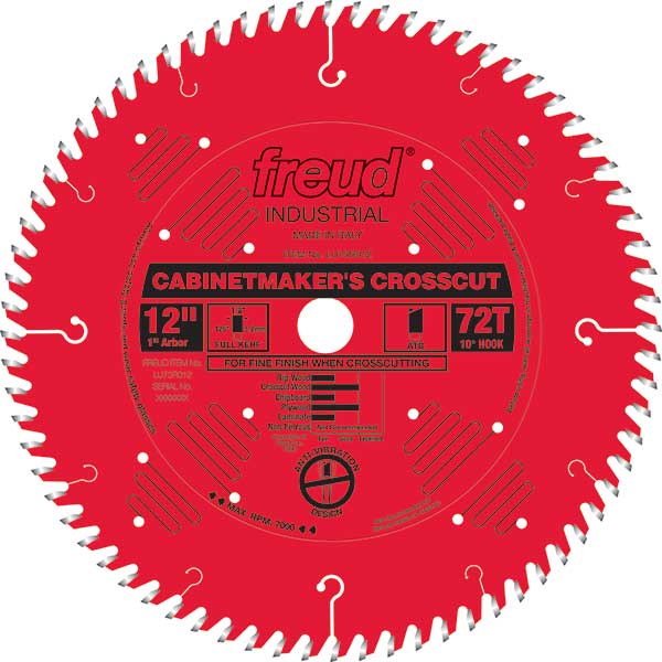LU73R012 Cabinetmaker's Crosscut Saw Blade 12" x 1" bore x 72 Tooth Hi-ATB alt 0