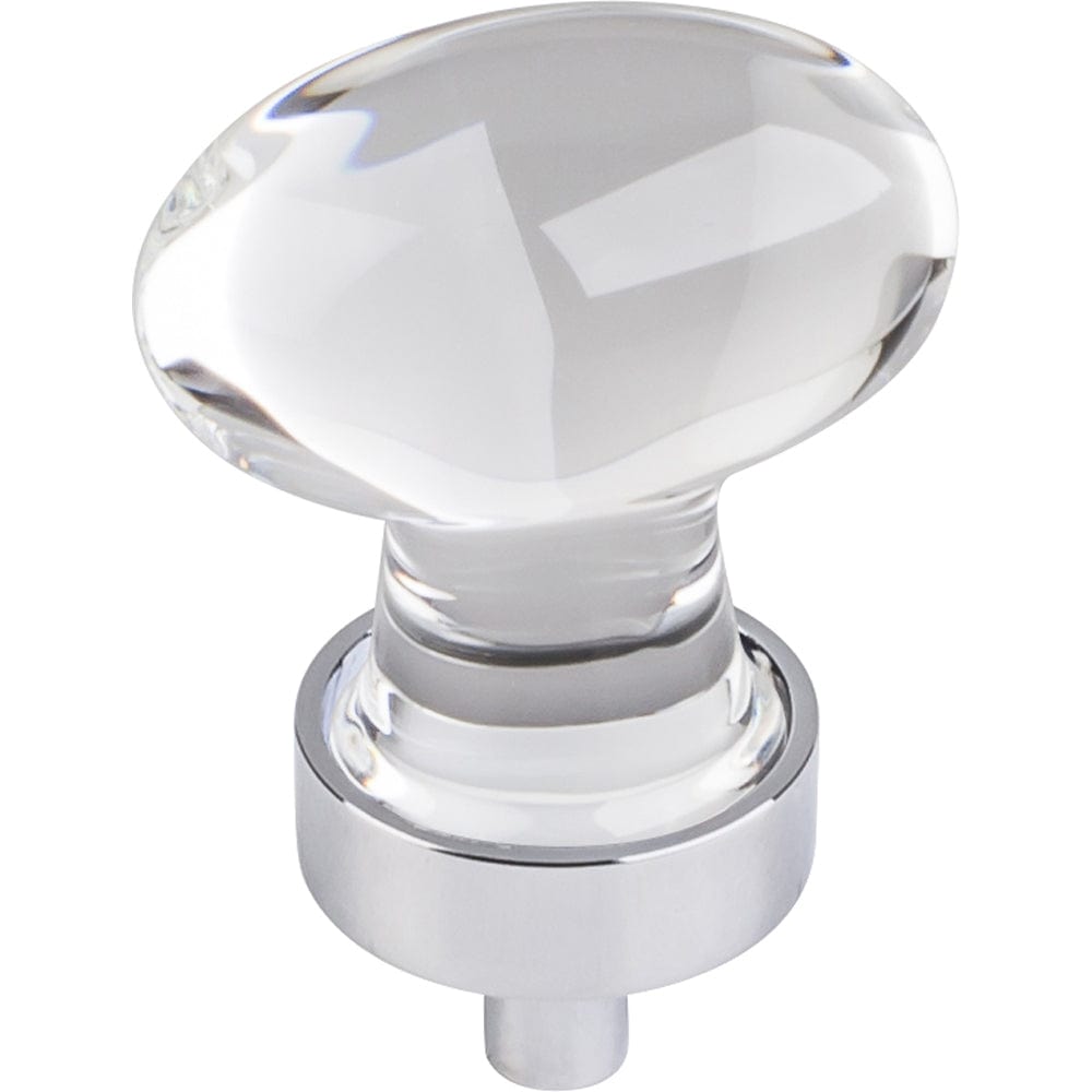 Harlow Small Football Glass Knob, 1-1/4" O.L., Polished Chrome alt 0