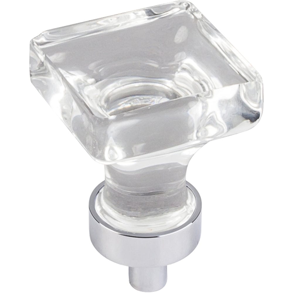 Harlow Small Square Glass Knob 1" O.L., Polished Chrome alt 0