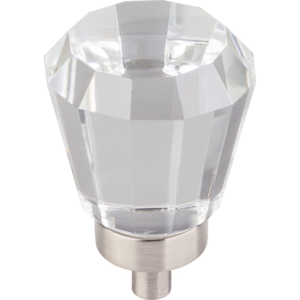 Harlow Small Tapered Glass Knob 1" Dia Satin Nickel alt 0