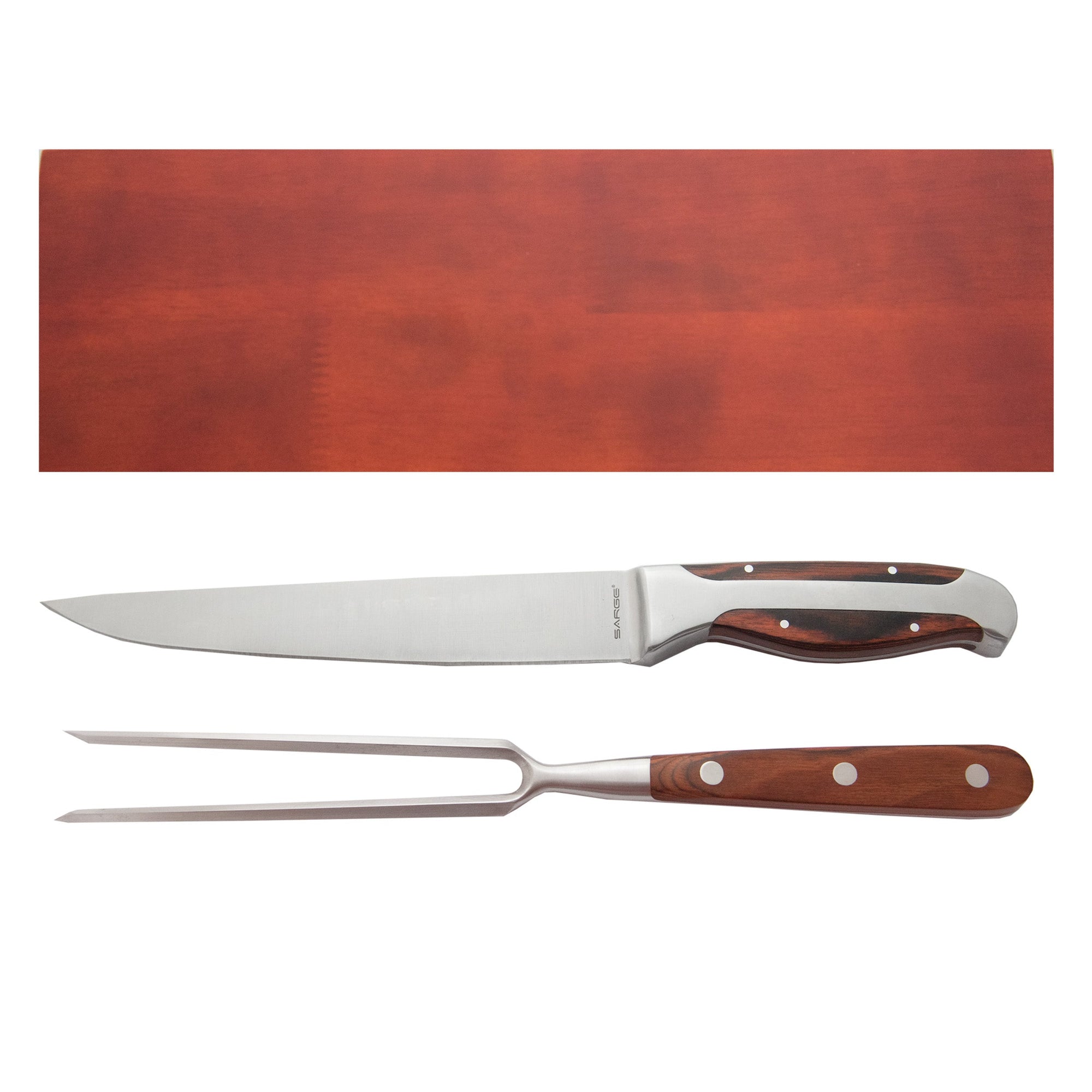 Prime Cut - 2 Piece Wooden Carving Set, Stainless Steel and Cocobolo alt 0