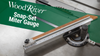 WoodRiver Snap-Set miter gauge with adjustable fence and flip-stop on table saw table.