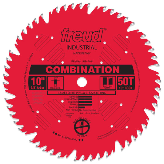 LU84R011 Perma-Shield Circular Saw Blade 10" x 5/8" Bore x 50 Tooth Combination alt 0