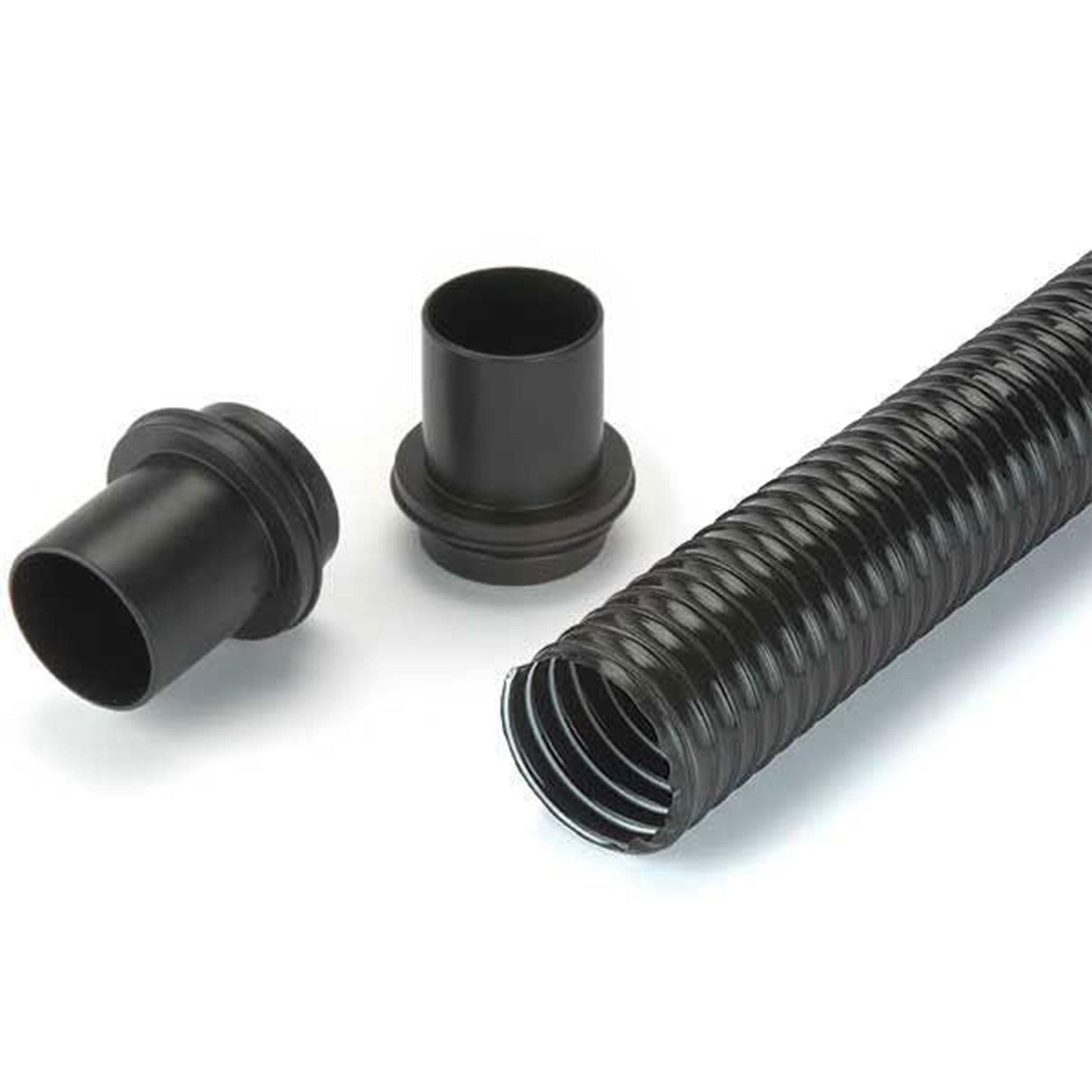 2-1/2" x 10' Polyurethane Dust Collection Hose - Black, Kit with End Fittings alt 0
