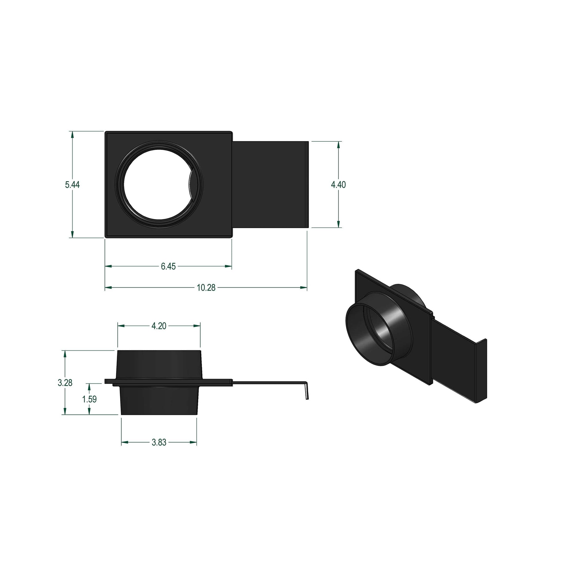 4" ABS Quick Disconnect Blast Gate alt 0