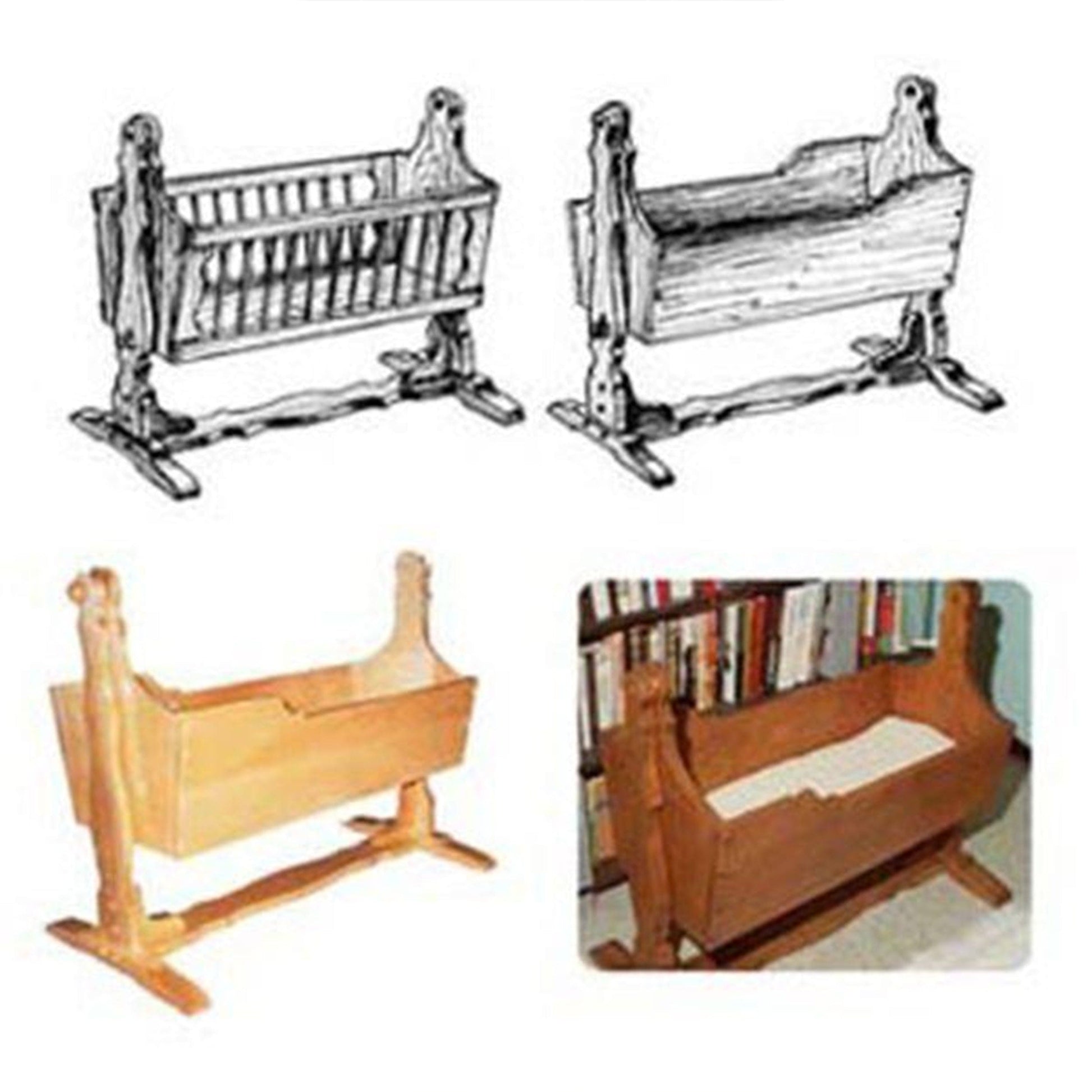 Woodworking Project Paper Plan to Build Mission American Baby Cradle alt 0