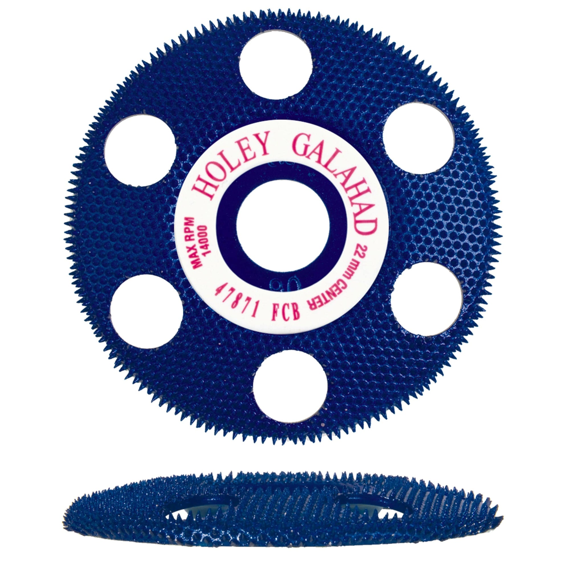 Holey Galahad See Through Disc - 7/8" Arbor - Flat - Coarse- Blue alt 0