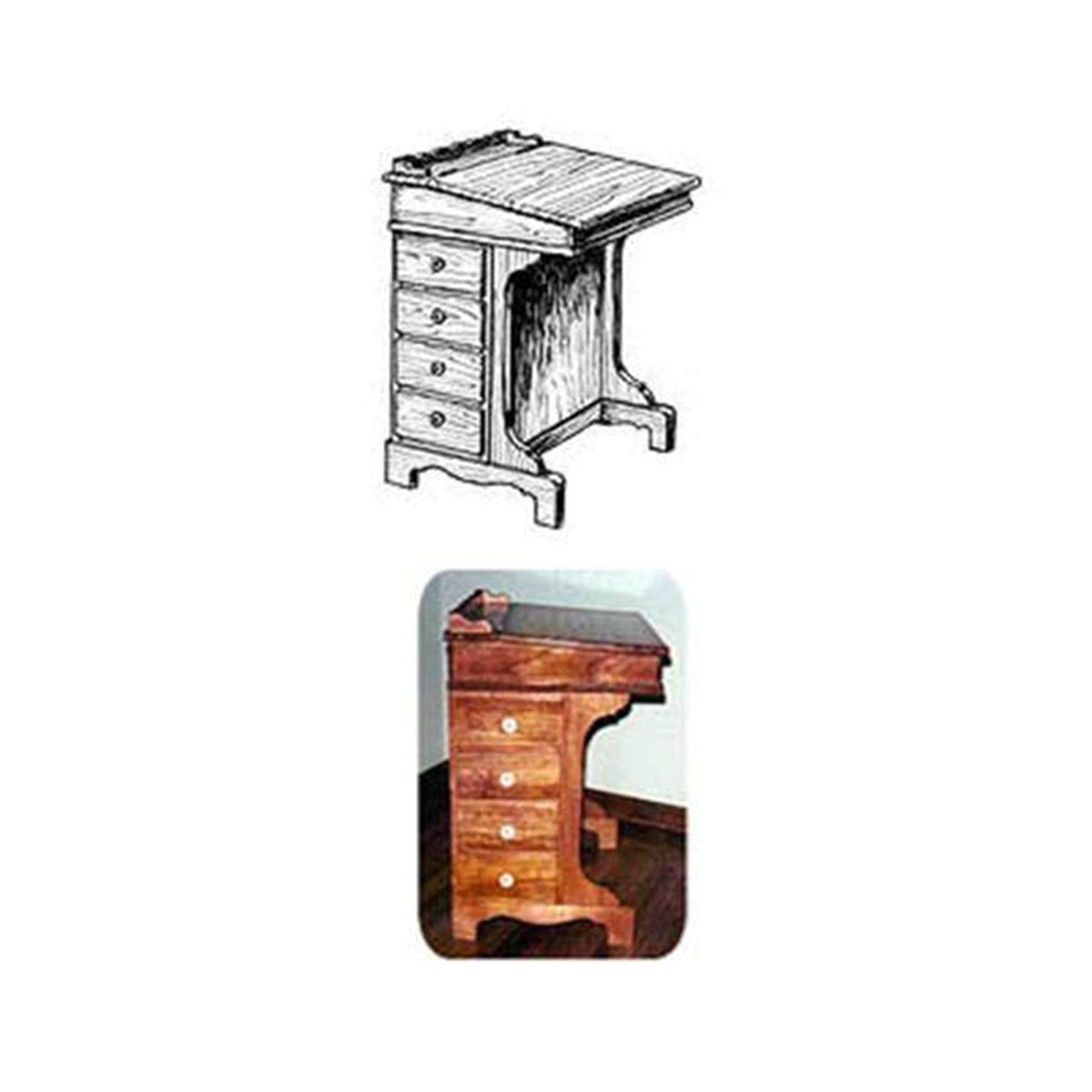 Woodworking Project Paper Plan to Build Captain's Writing Desk alt 0
