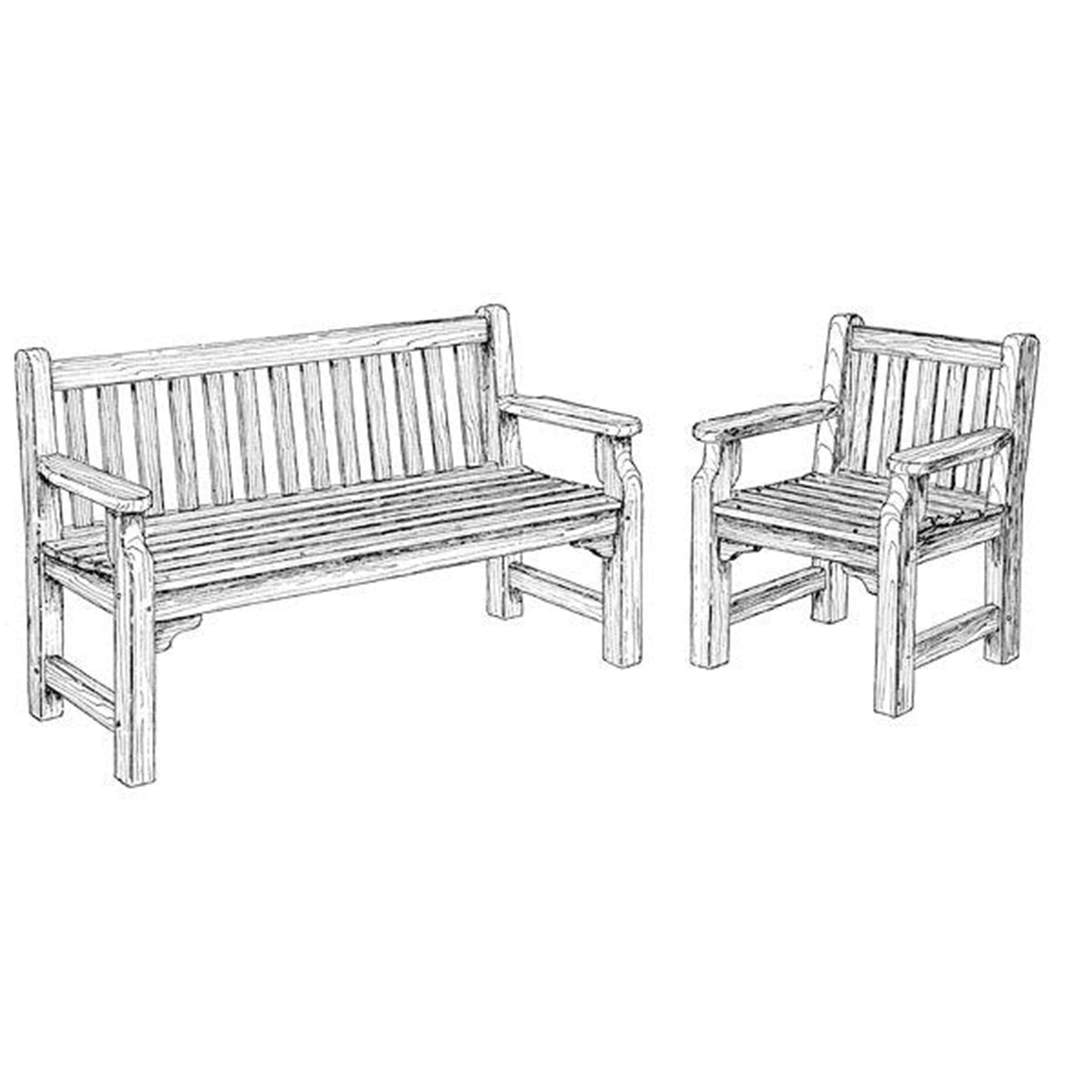 Woodworking Project Paper Plan to Build English Garden Bench and Chair alt 0