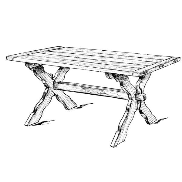 Woodworking Project Paper Plan to Build Sawbuck Dining Table alt 0