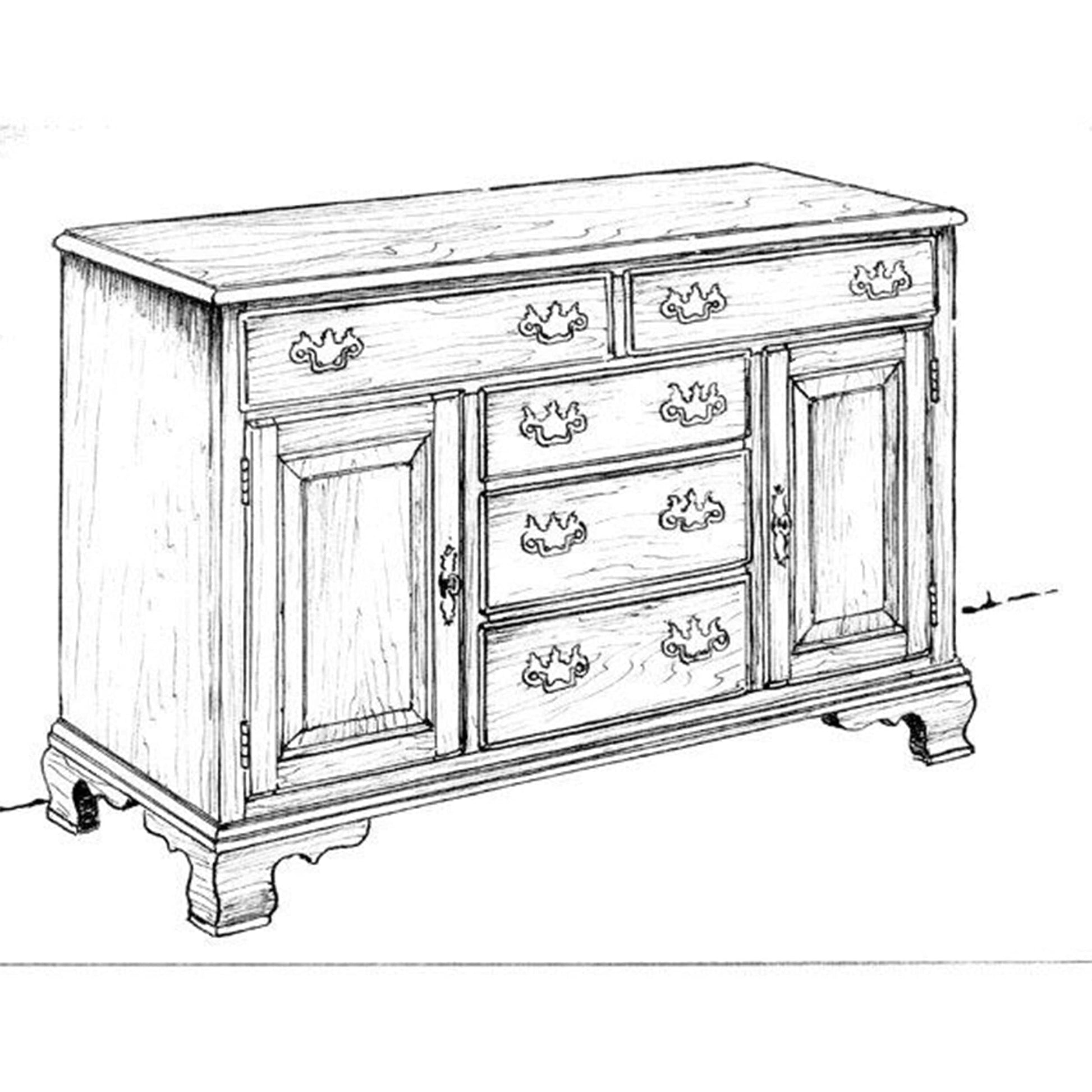 Woodworking Project Paper Plan to Build Large Buffet alt 0
