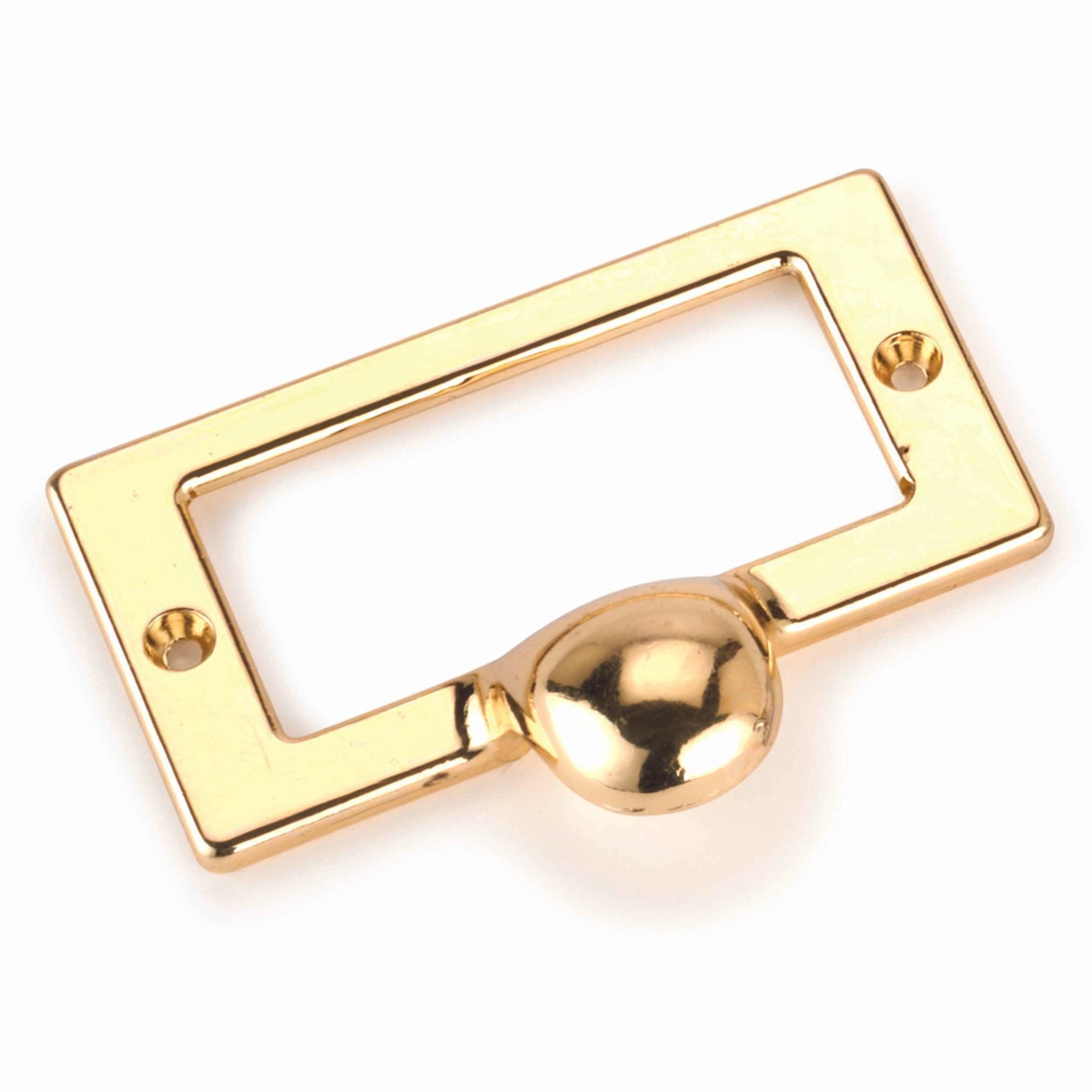 Drawer Pull with Card Holder Polished Brass Finish alt 0