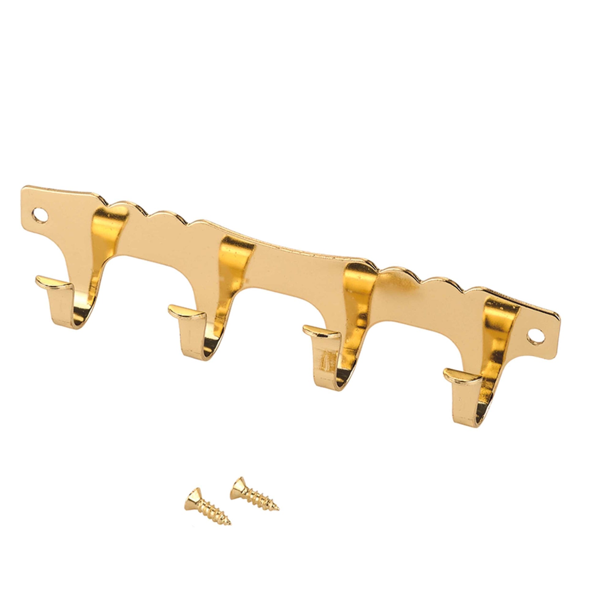 4-Hook Strip Brass Plated alt 0