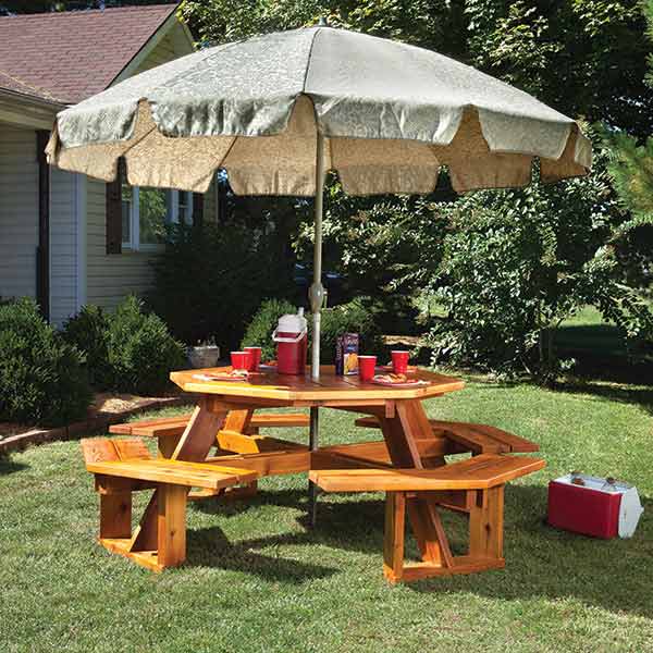 Octagonal Picnic Table w/Lazy Susan - Paper Plan alt 0