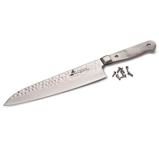 Chef Knife for Cutting Fruits Vegetables and Meat - Damascus - 12-7/8" - Unfinished Kit