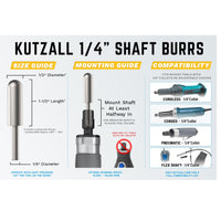 Original Ball Nose Burr, 1/4" Shaft, Coarse (1/4" x 1-1/2") alt 0