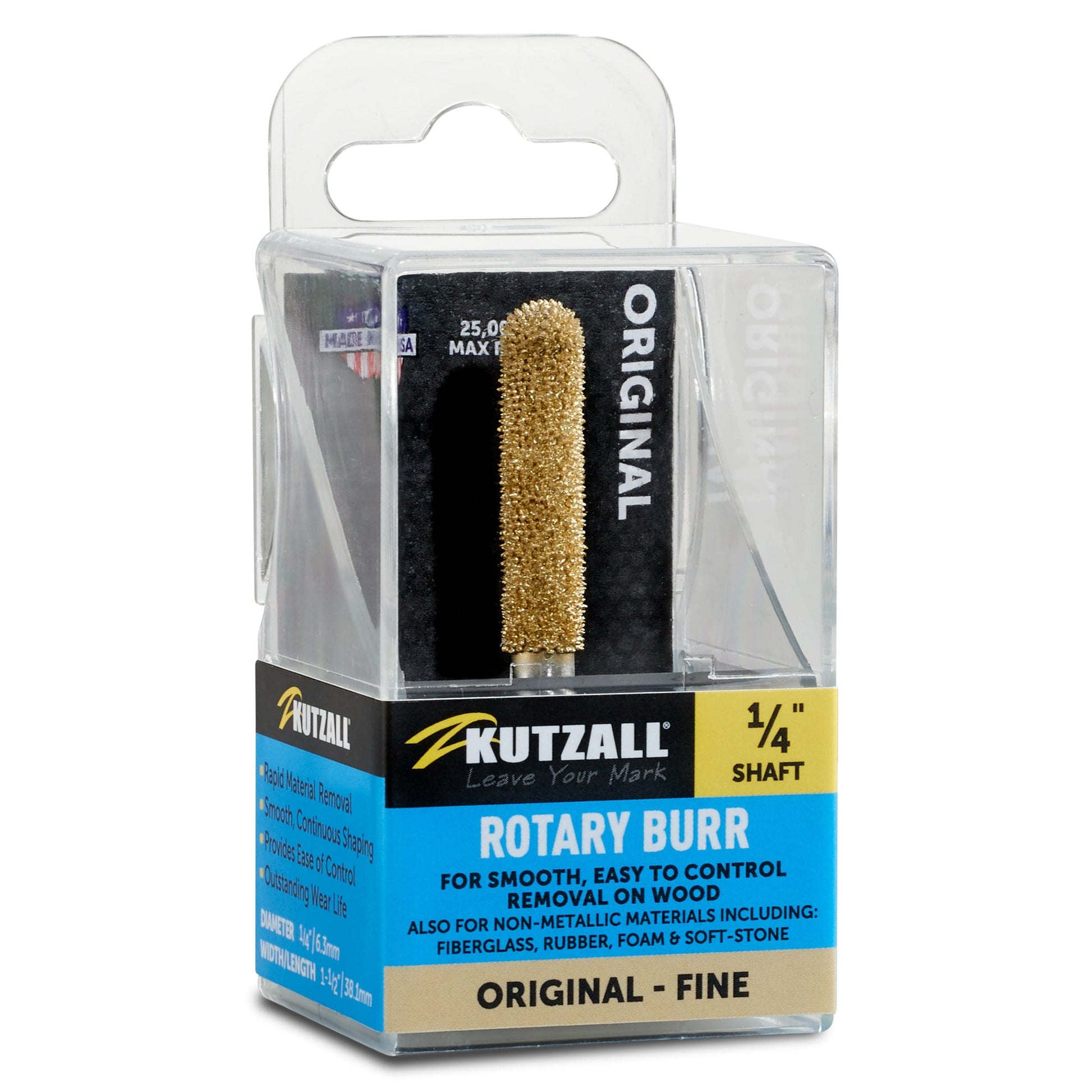 Original Ball Nose Burr, 1/4" Shaft, Fine (1/4" x 1-1/2") alt 0