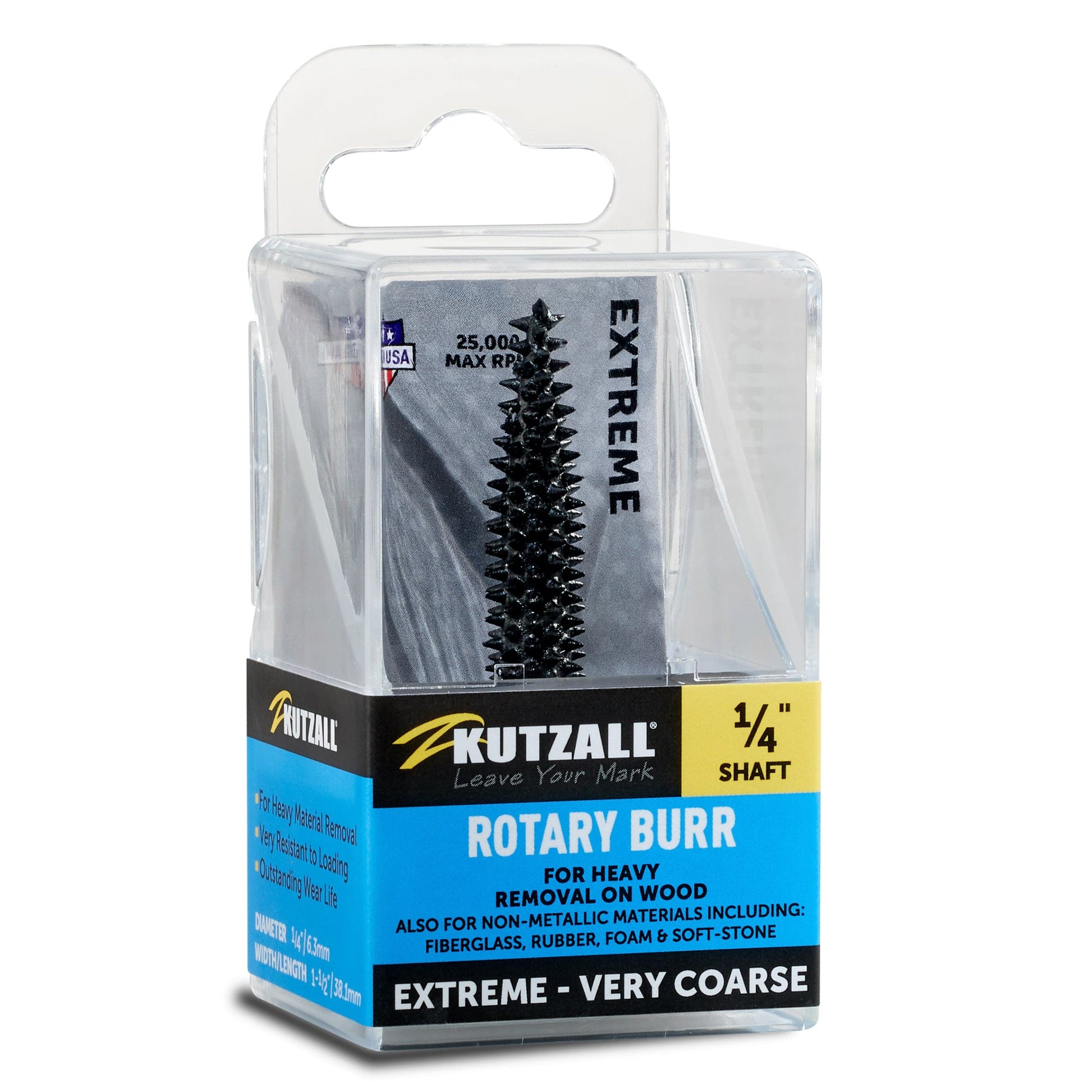 Extreme Taper Burr, 1/4" Shaft, Very Coarse (1/4" x 1-1/2") alt 0