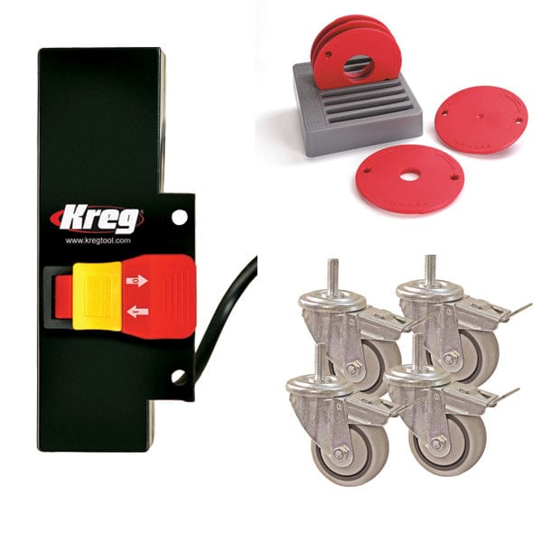 Casters, Switch and Insert Rings Set Router Table Accessory Kit alt 0